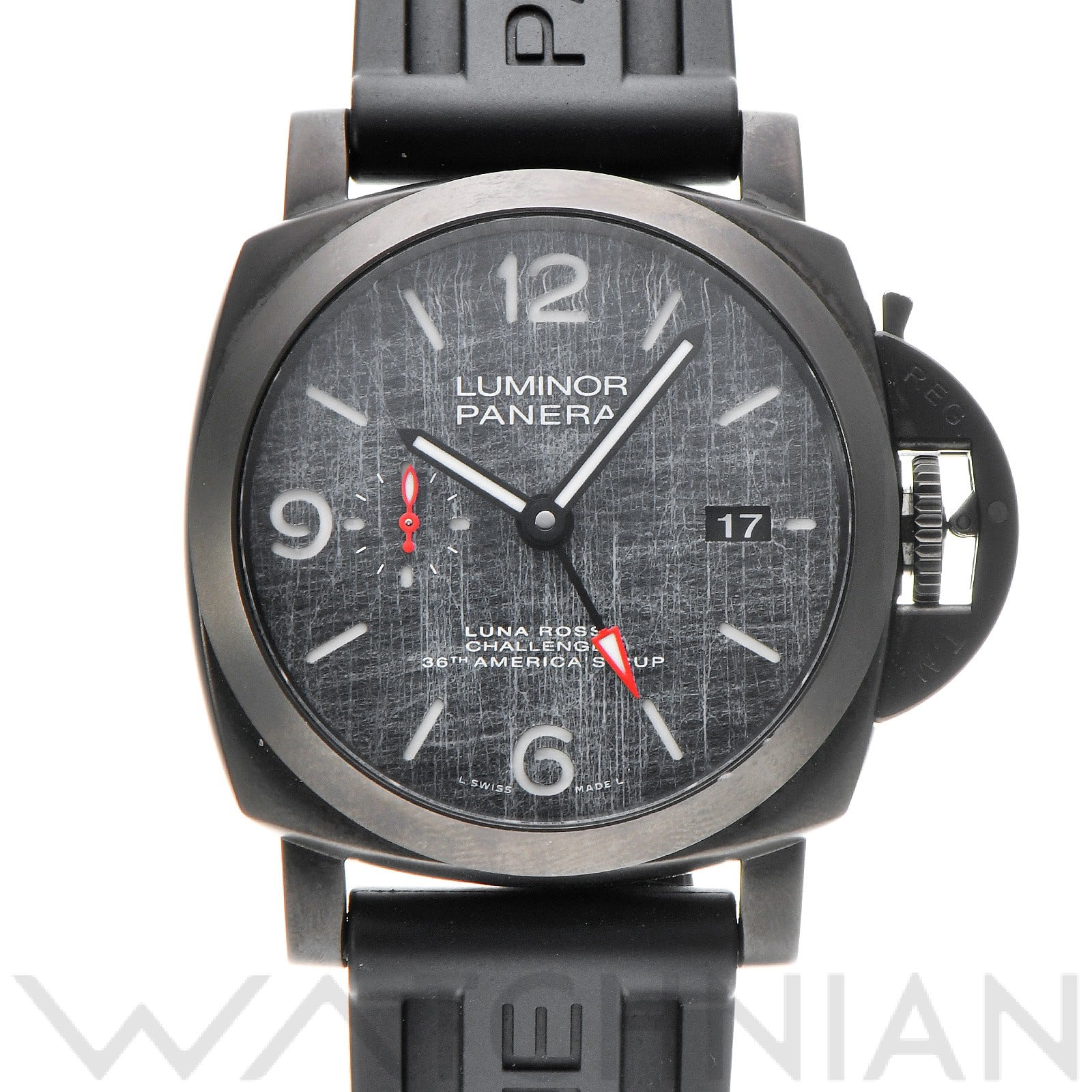 パネライ / PANERAI ルミノール ルナ・ロッサ GMT PAM01036 グレー/ダークグレーセイル メンズ 時計 【中古】【wristwatch】
