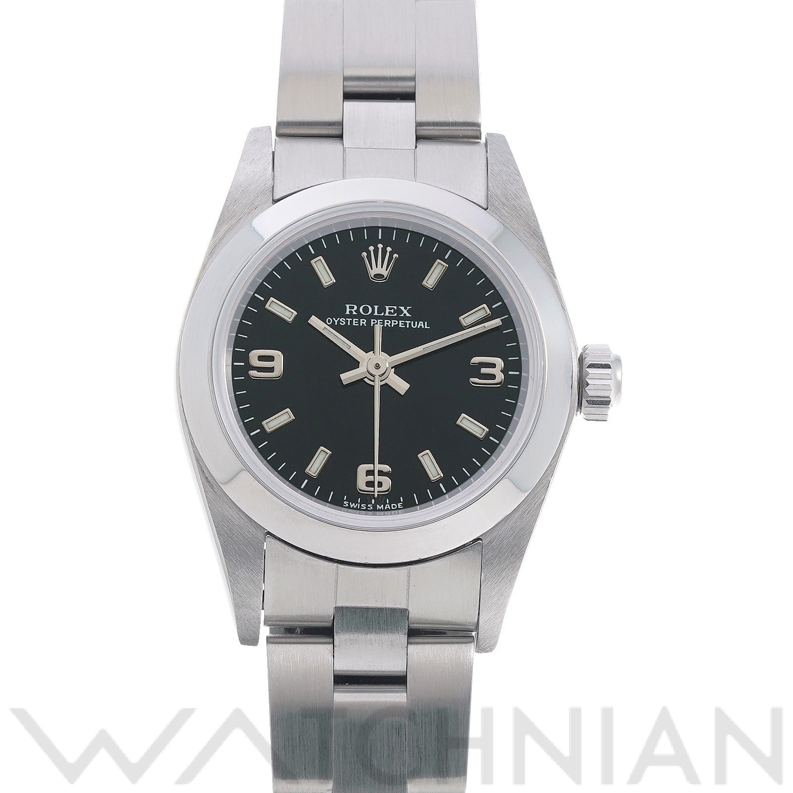 オイスターパーペチュアル 76080 P番(2001年頃製造) ブラック ロレックス ROLEX レディース 【中古】