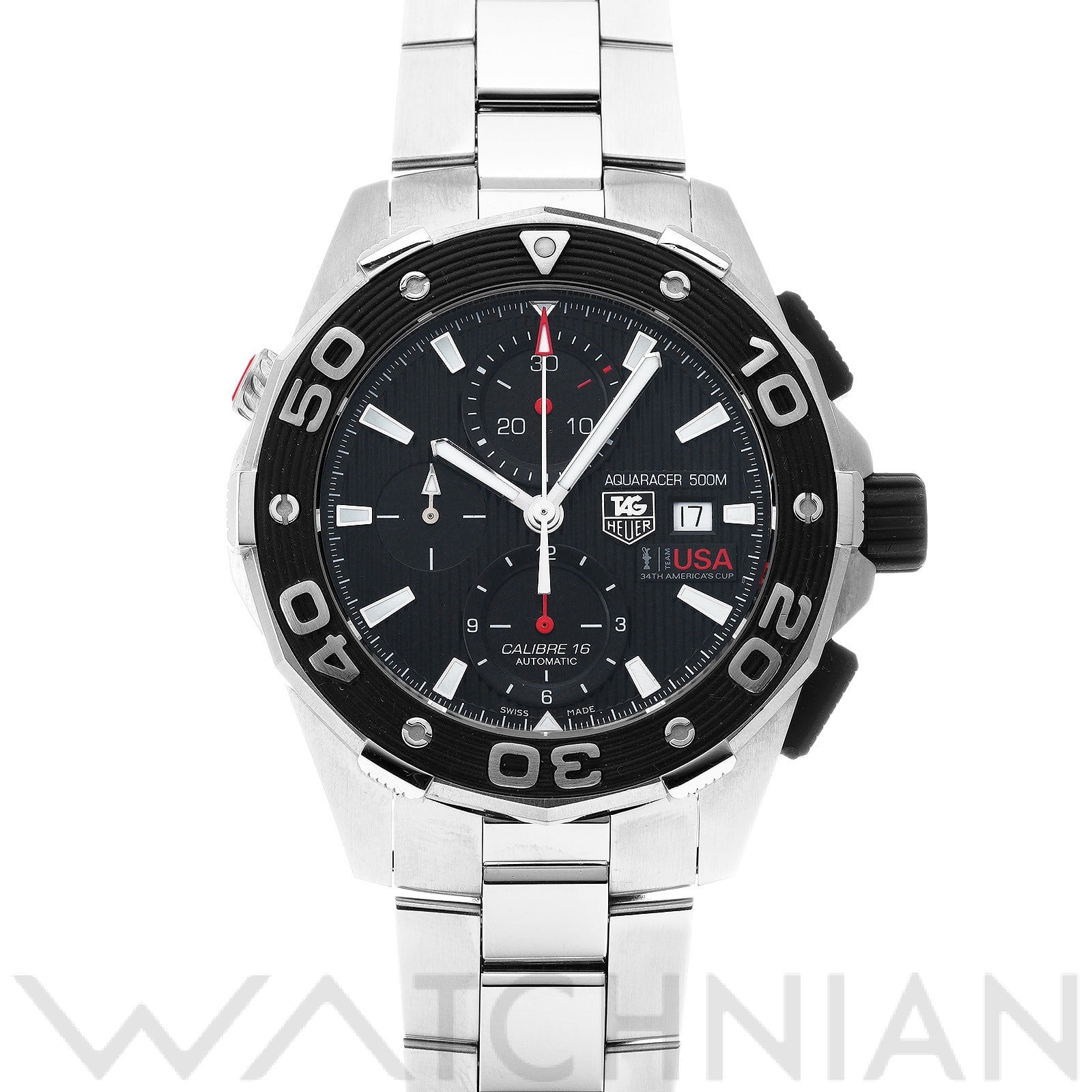 タグ ホイヤー / TAG HEUER アクアレーサー キャリバー16 クロノグラフ アメリカズカップ CAJ2111.BA0872 ブラック メンズ 時計 【中古】【wristwatch】