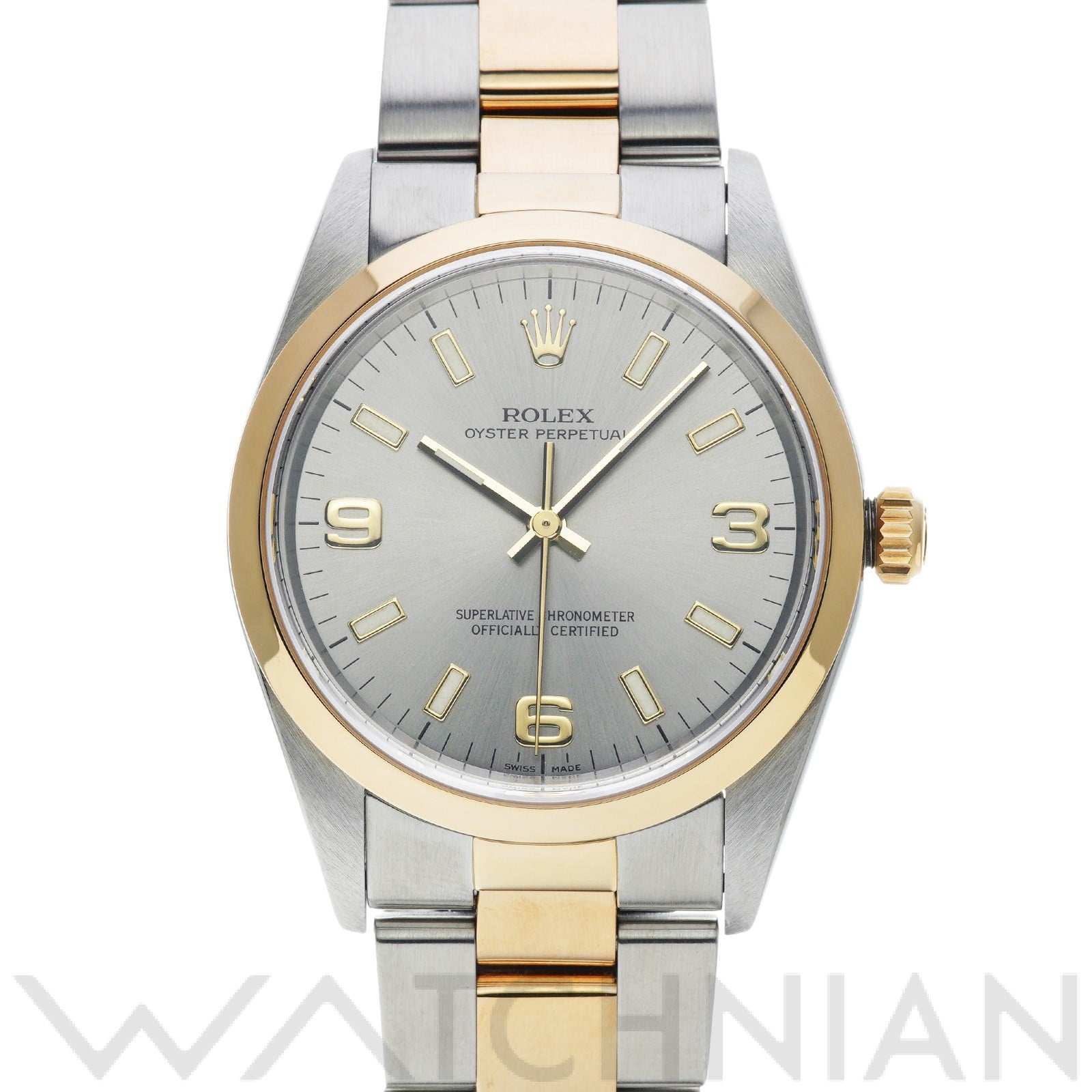 ロレックス オイスターパーペチュアル 34 14203M グレー メンズ 時計 【中古】【wristwatch】