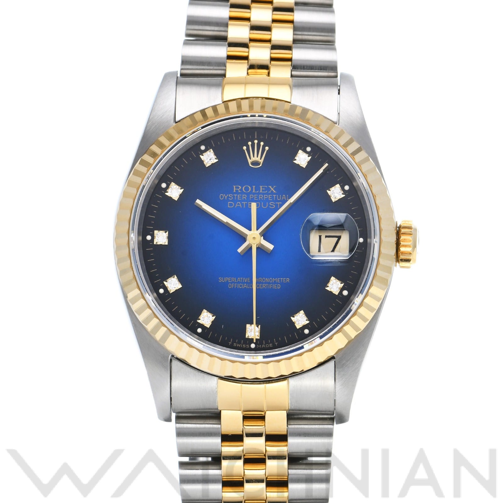 ロレックス デイトジャスト 16233G ブルー・グラデーション/ダイヤモンド メンズ 時計 【中古】【wristwatch】