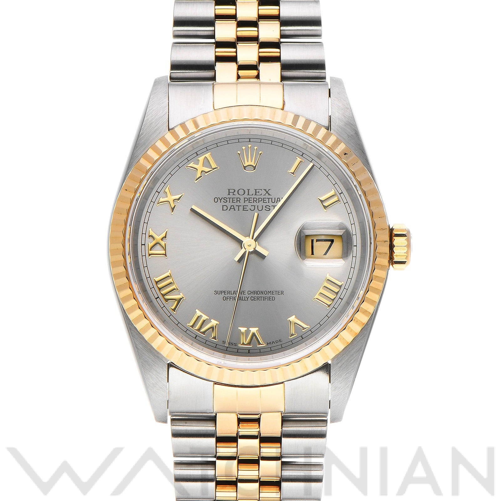 ロレックス デイトジャスト 36 16233 グレー メンズ 時計 【中古】【wristwatch】