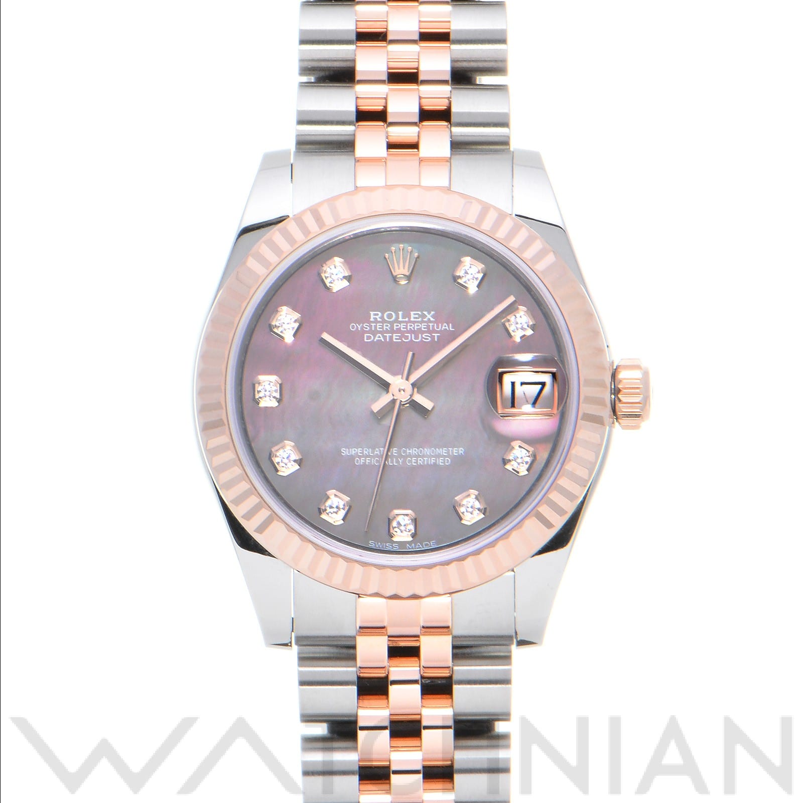 ロレックス デイトジャスト 31 178271NG ブラックシェル/ダイヤモンド ユニセックス 時計 【中古】【wristwatch】