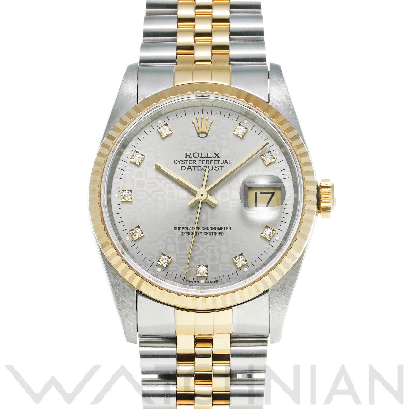 ロレックス デイトジャスト 36 16233G シルバーコンピュータ/ダイヤモンド メンズ 時計 【中古】【wristwatch】