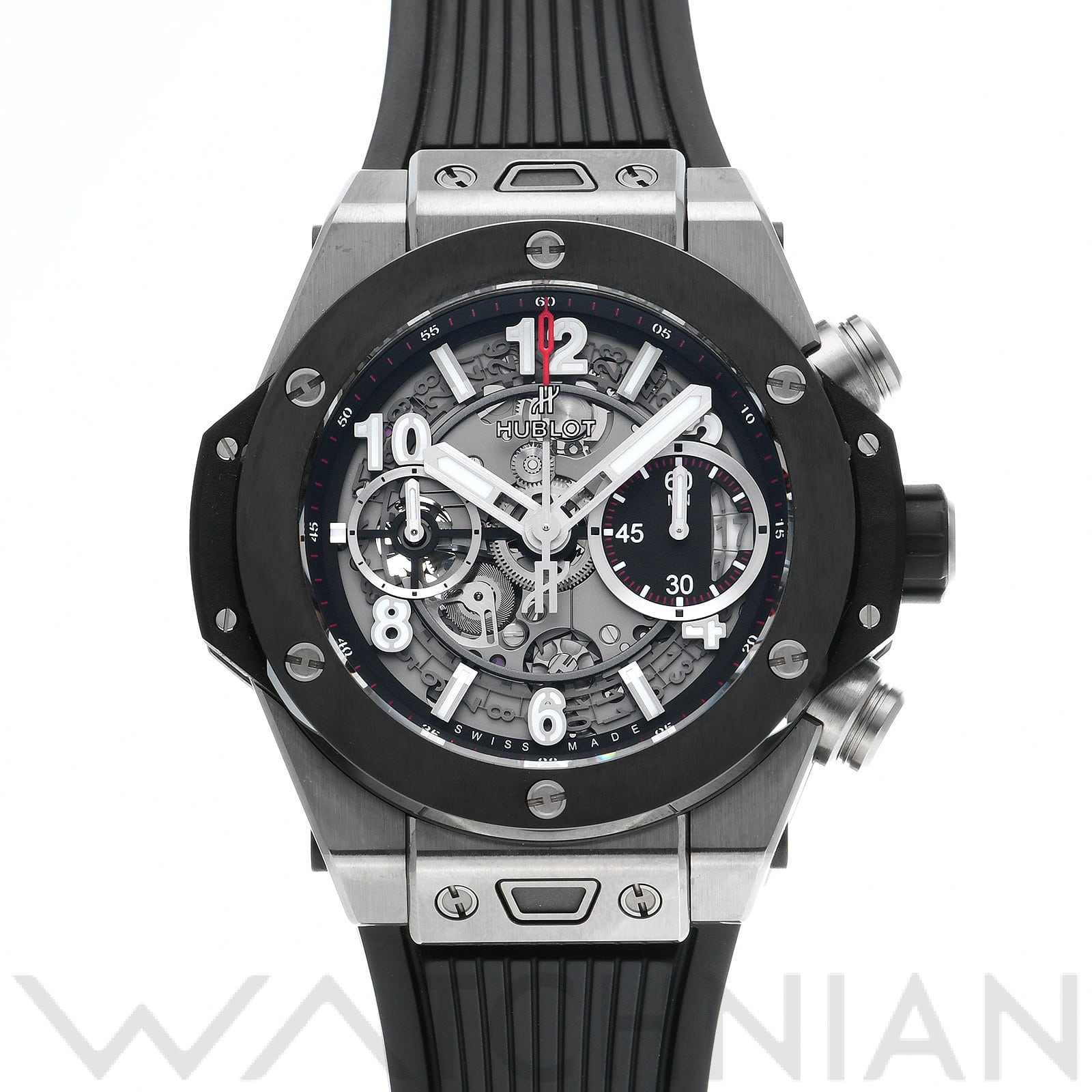 ビッグバン ウニコ チタニウム セラミック 441.NM.1170.RX マットブラック ウブロ HUBLOT メンズ 【中古】
