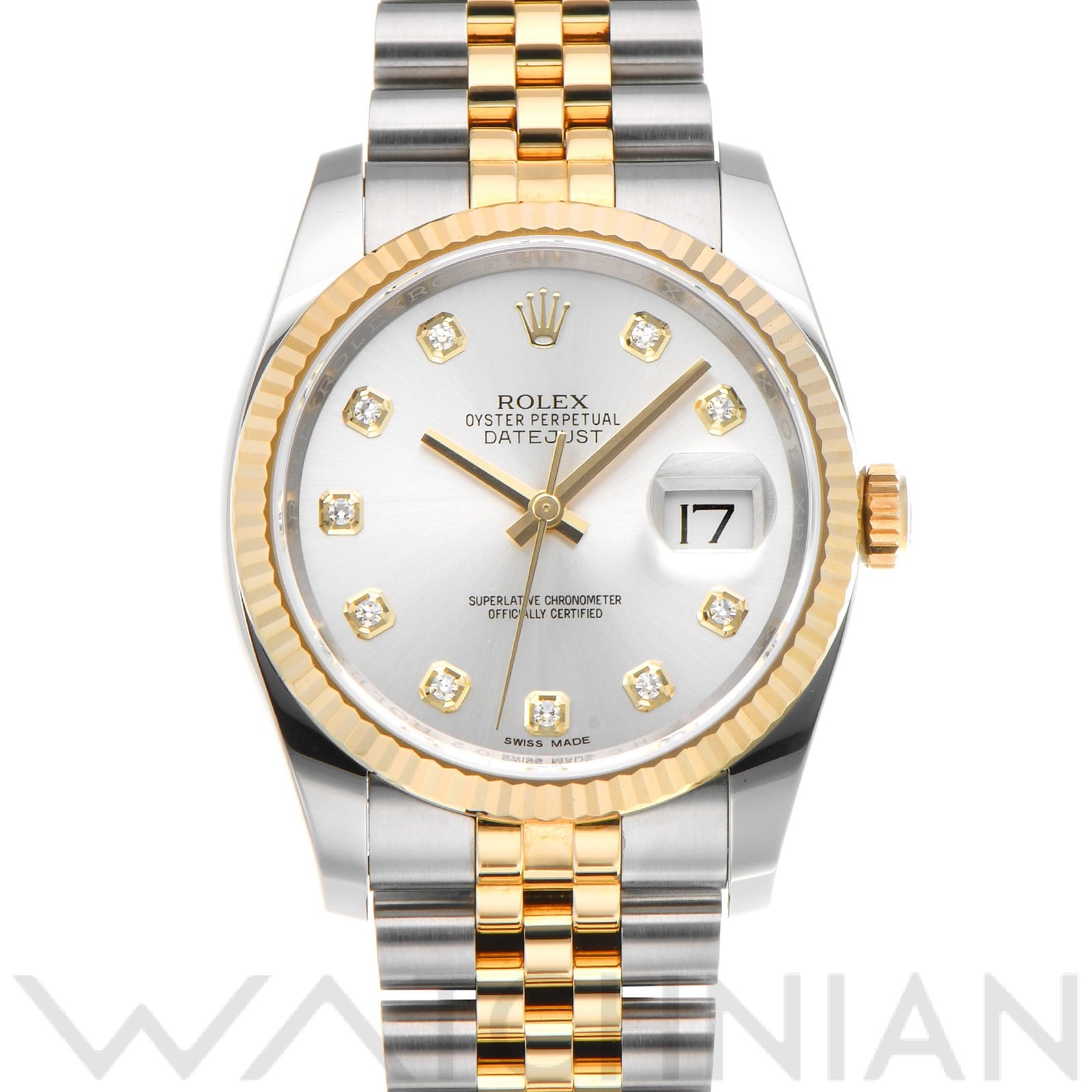 ロレックス デイトジャスト 36 116233G シルバー/ダイヤモンド メンズ 時計 【中古】【wristwatch】