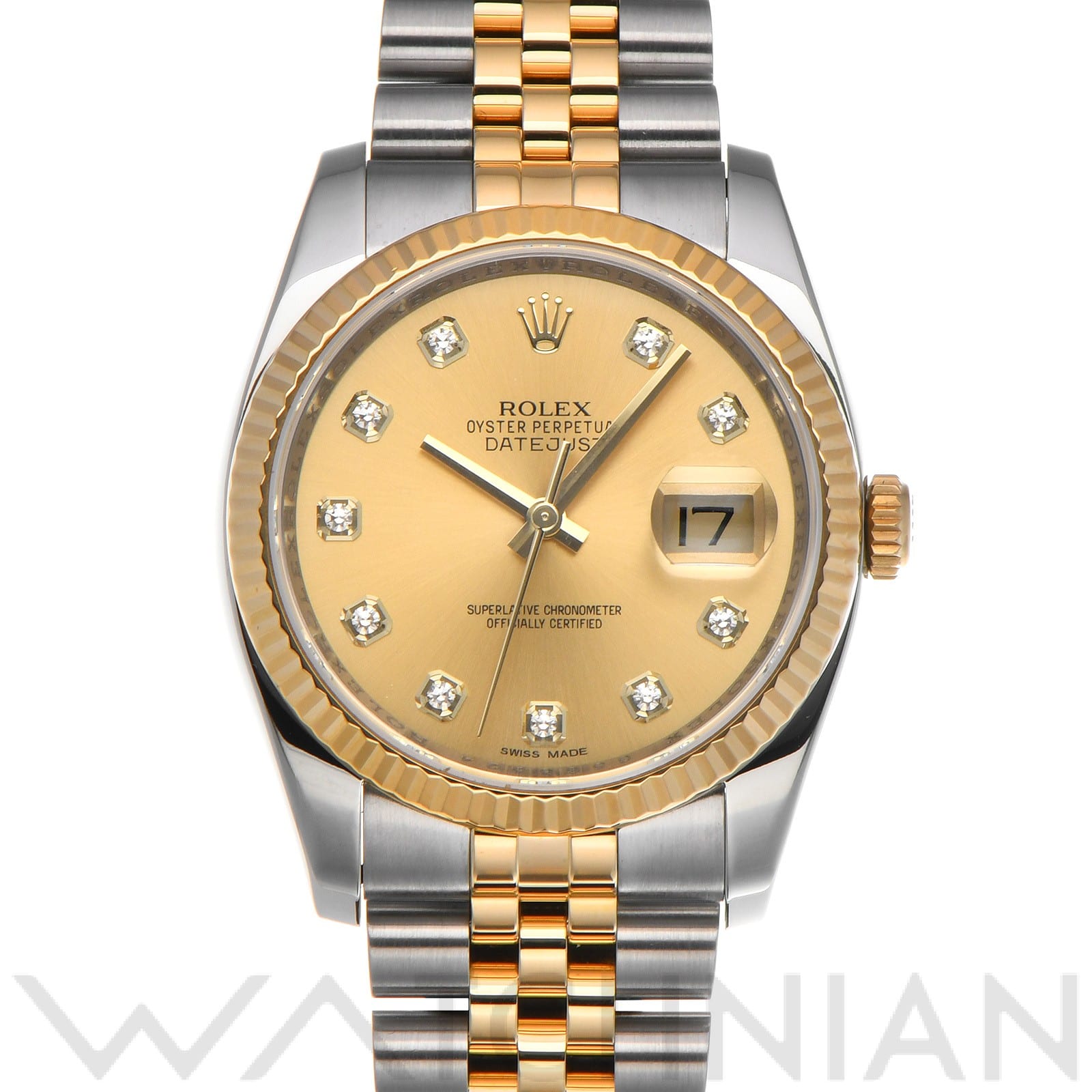 ロレックス デイトジャスト 36 116233G シャンパン/ダイヤモンド メンズ 時計 【中古】【wristwatch】