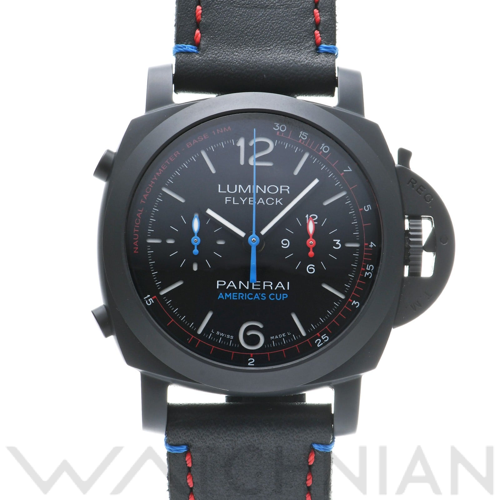 ルミノール 1950 オラクルチーム USA 3デイズ クロノ フライバック チェラミカ PAM00725 S番(2016年製造) ブラック パネライ OFFICINE PANERAI メンズ 【中古】