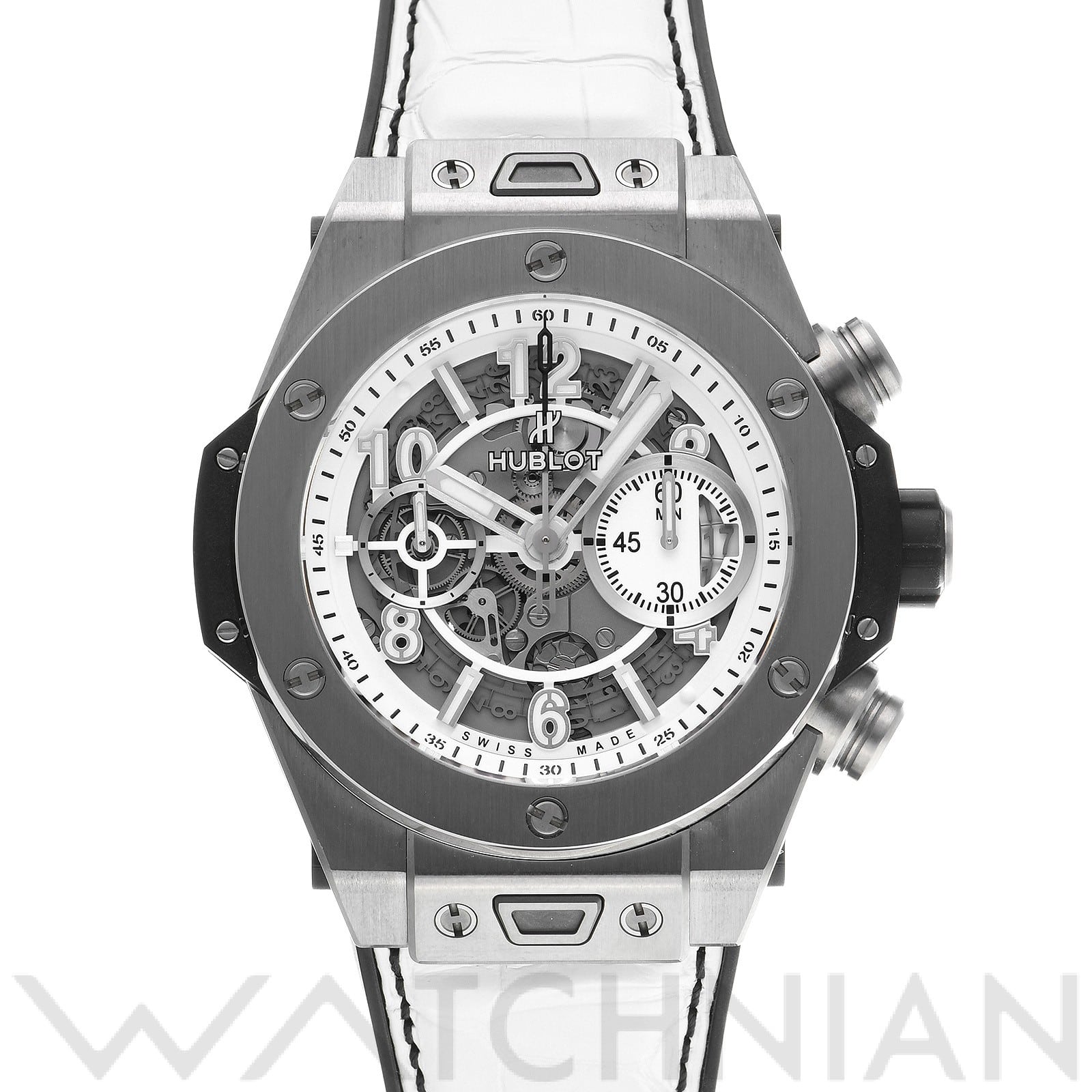 ウブロ / HUBLOT ビッグバン ウニコ ブラック&ホワイト 411.NE.2010.LR.JSM15 マットホワイトスケルトン メンズ 時計 【中古】【wristwatch】