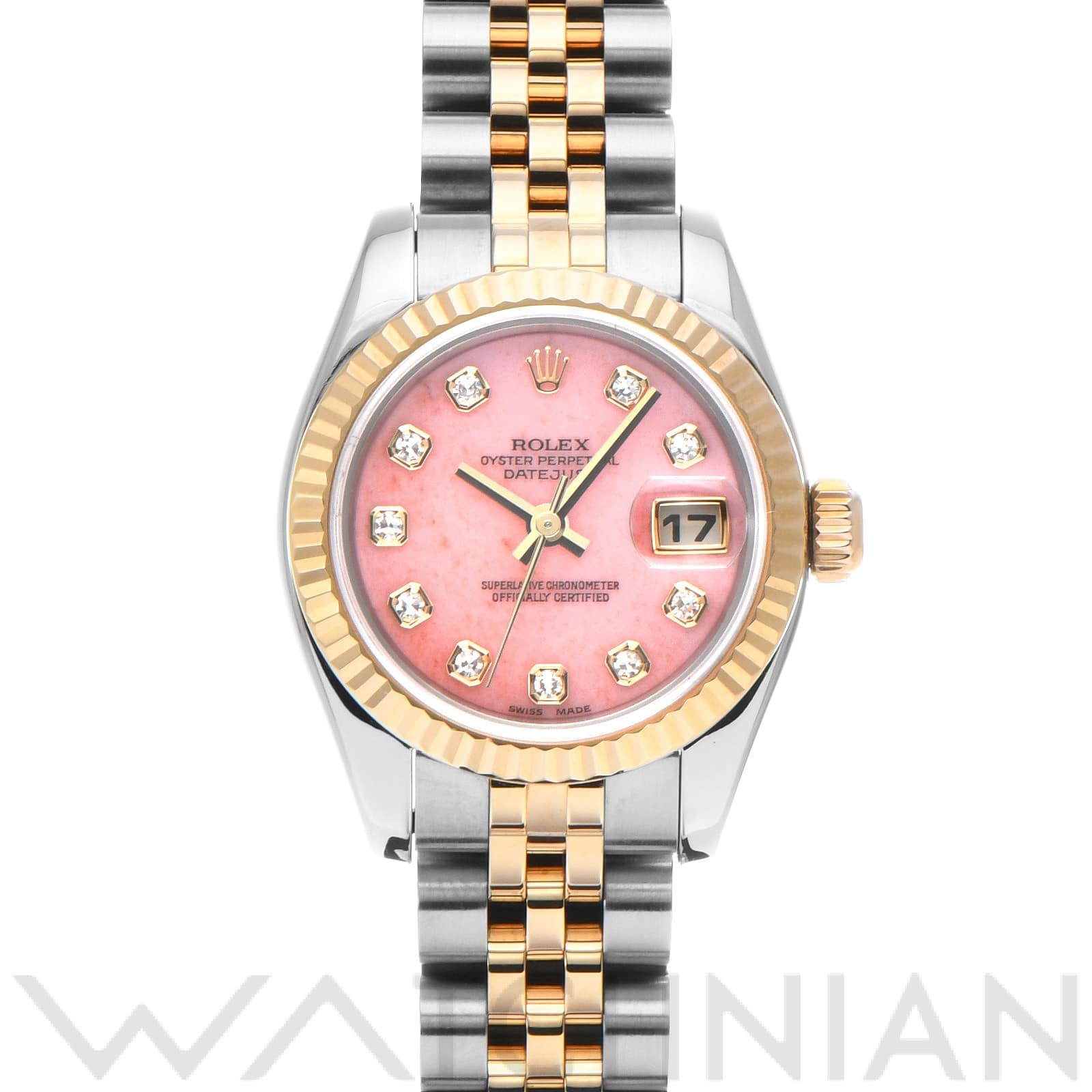 ロレックス デイトジャスト 26 179173G ピンクオパール/ダイヤモンド レディース 時計 【中古】【wristwatch】