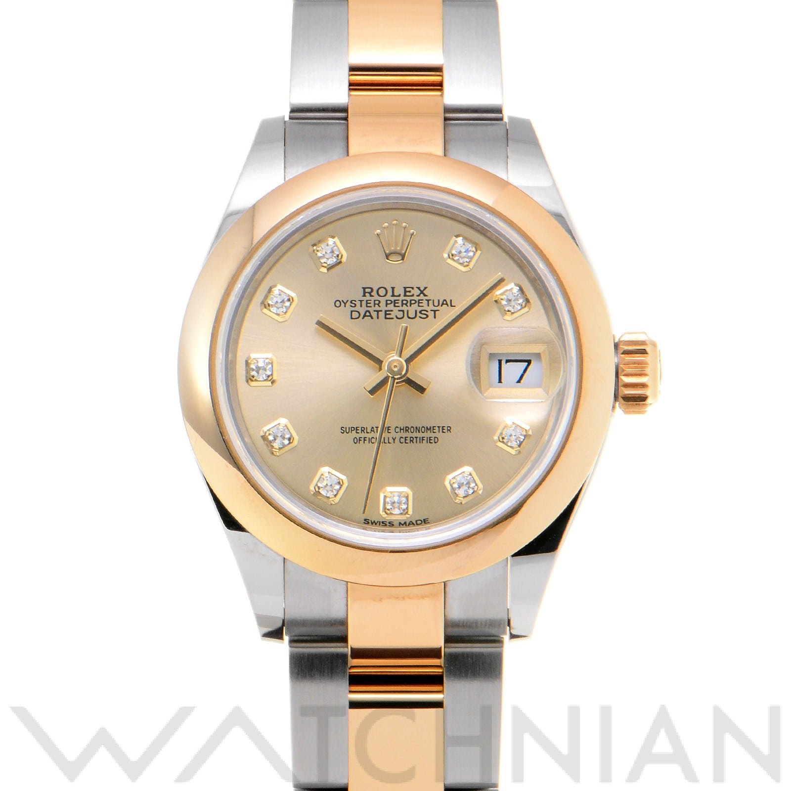 ロレックス レディ デイトジャスト 28 279163G シャンパン/ダイヤモンド レディース 時計 【中古】【wristwatch】