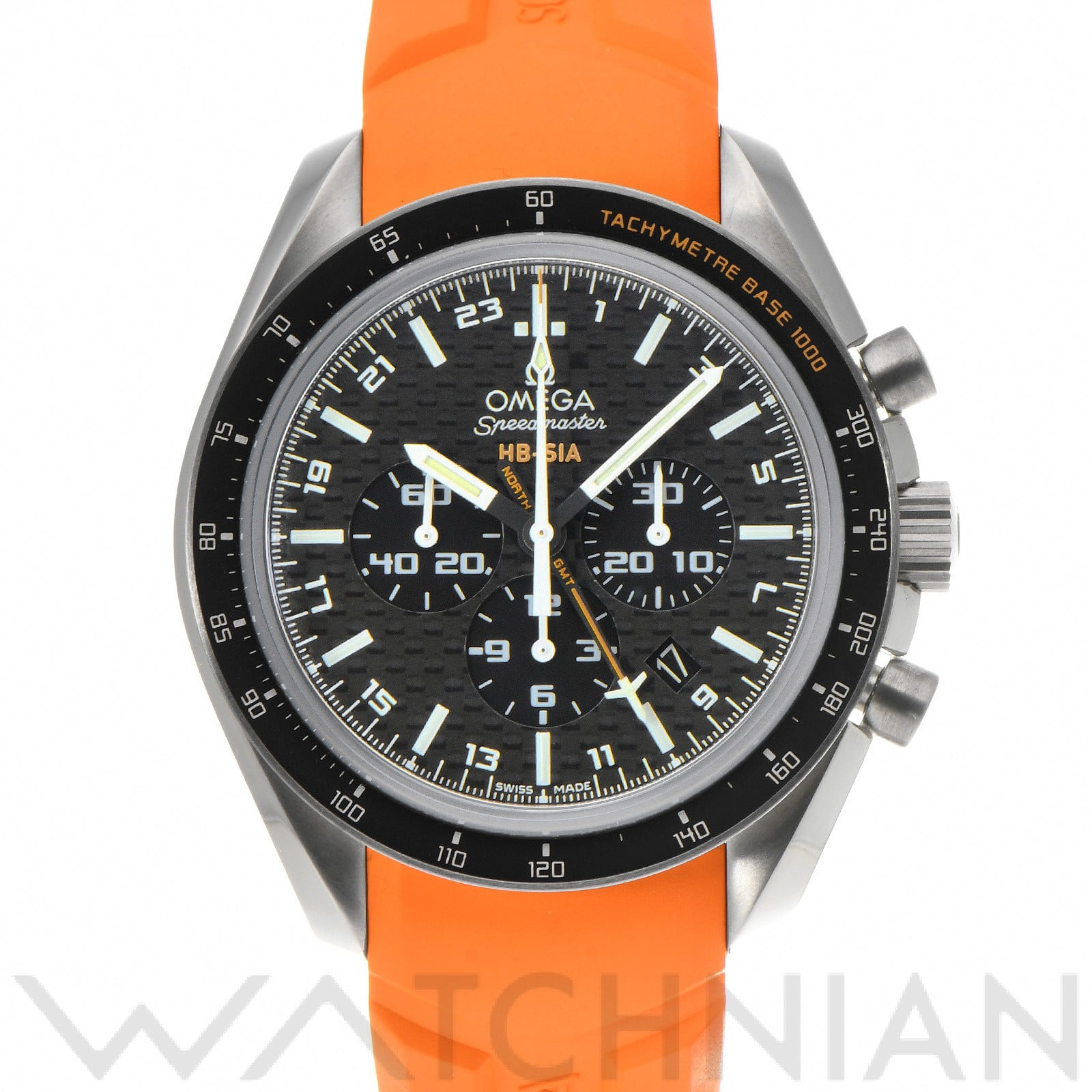 スピードマスター HB-SIA コーアクシャル GMT 321.92.44.52.01.003 ブラックカーボン オメガ OMEGA メンズ 【中古】