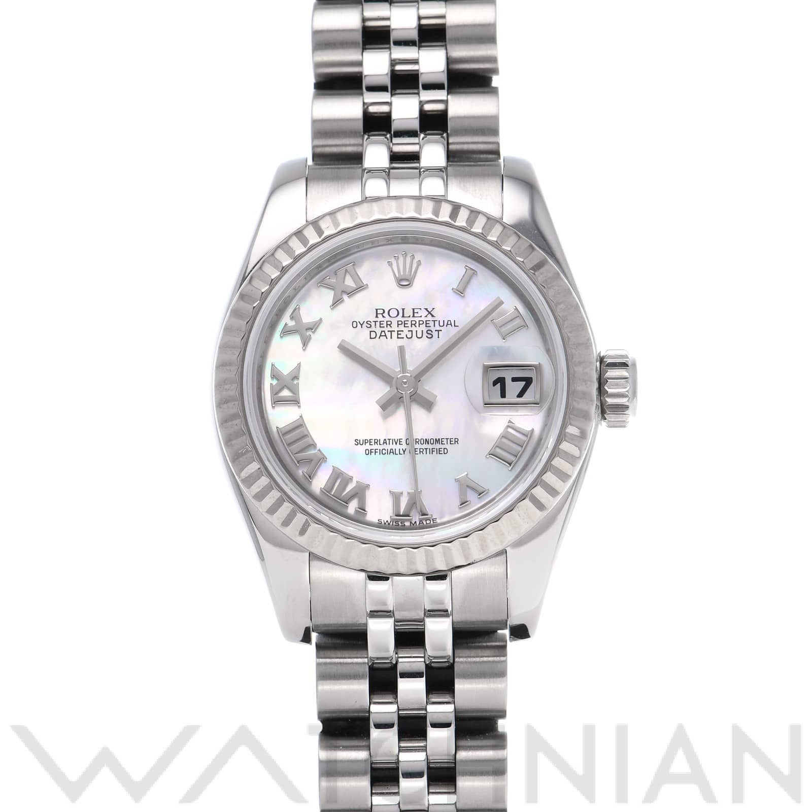 ロレックス レディ デイトジャスト 26 179174NR ホワイトシェル レディース 時計 【中古】【wristwatch】