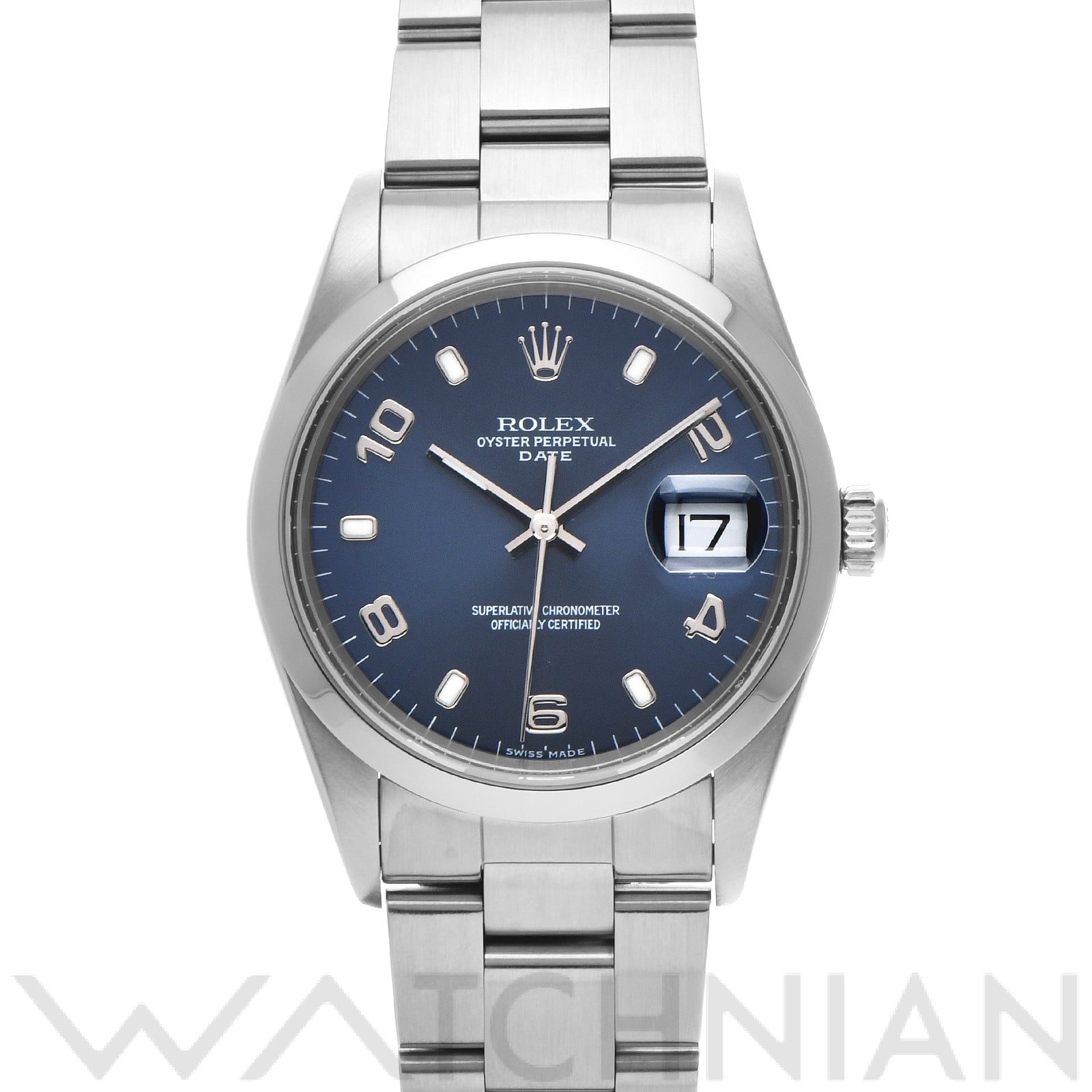 ロレックス オイスターパーペチュアル デイト 34 15200 ブルー メンズ 時計 【中古】【wristwatch】