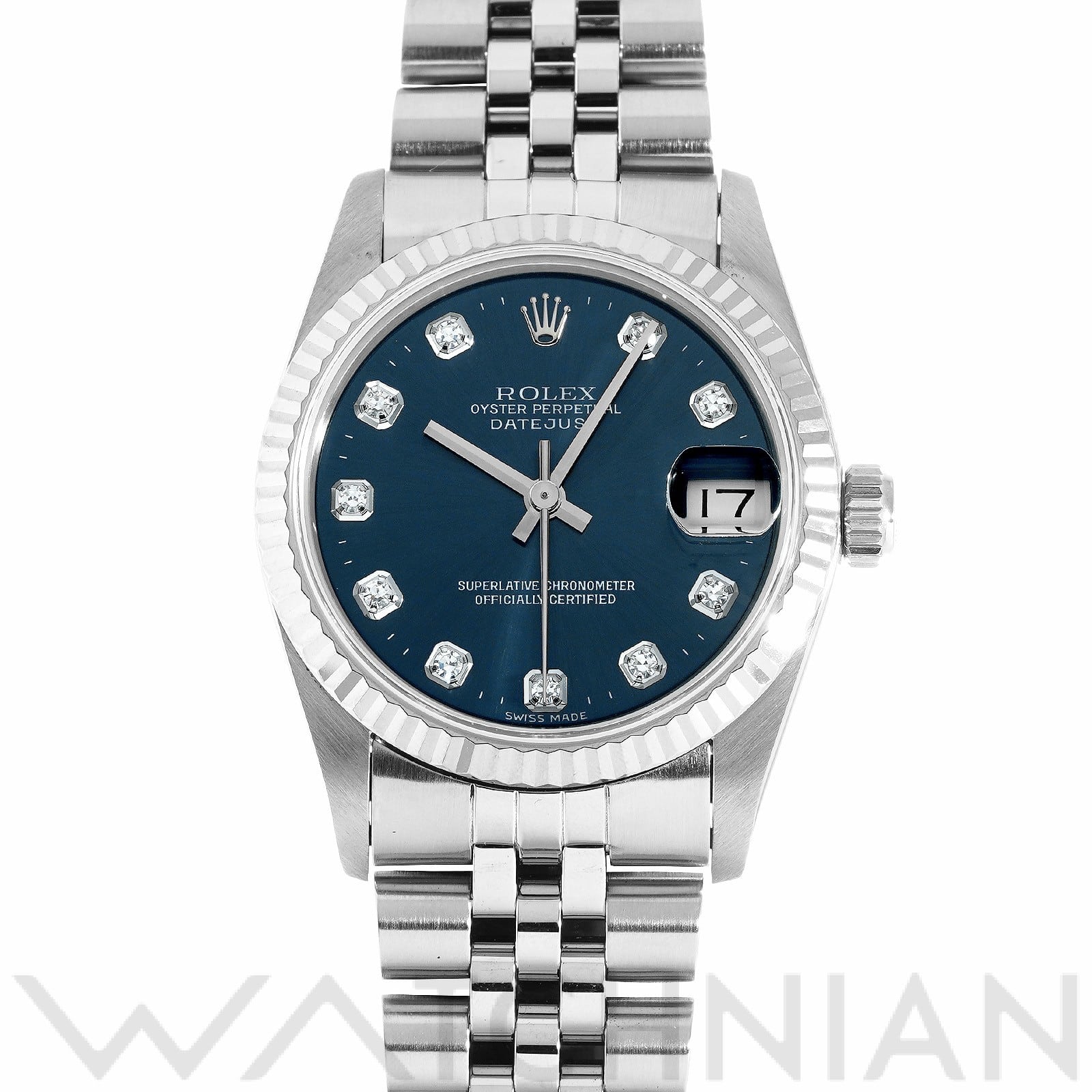 デイトジャスト 68274G T番(1996年頃製造) ブルー/ダイヤモンド ロレックス ROLEX ユニセックス 【中古】