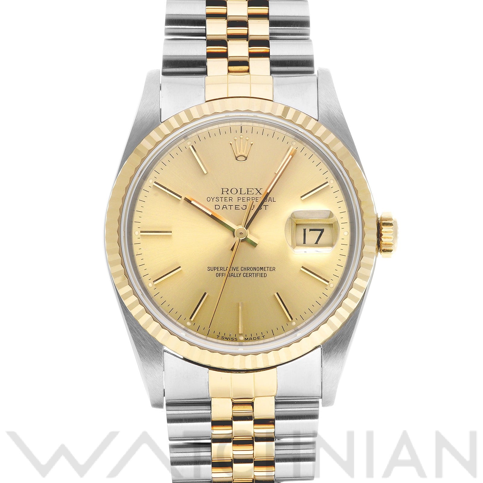 ロレックス デイトジャスト 16233G シャンパン/ダイヤモンド メンズ 時計 【中古】【wristwatch】