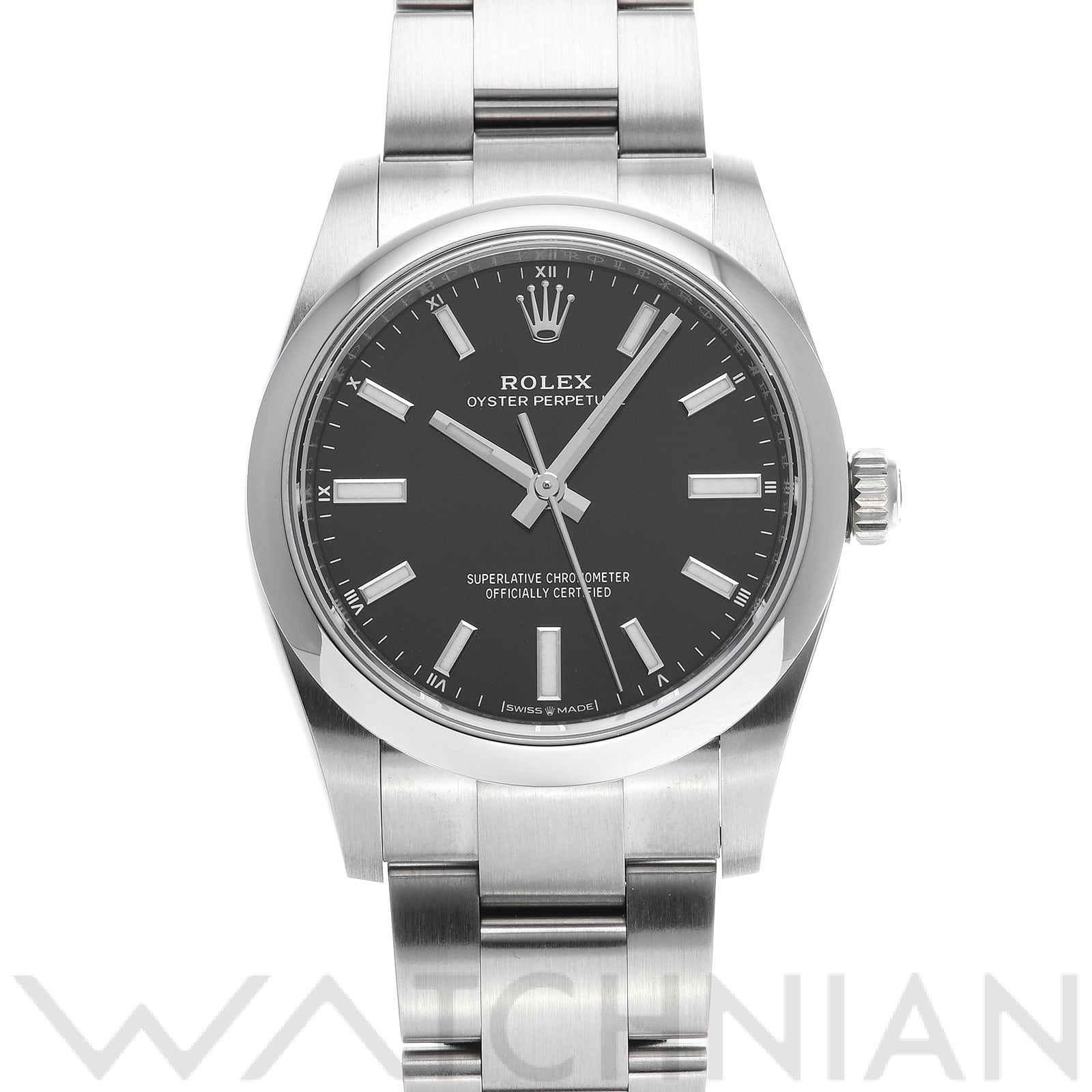 ロレックス オイスターパーペチュアル 34 124200 ブライトブラック ユニセックス 時計 【中古】【wristwatch】