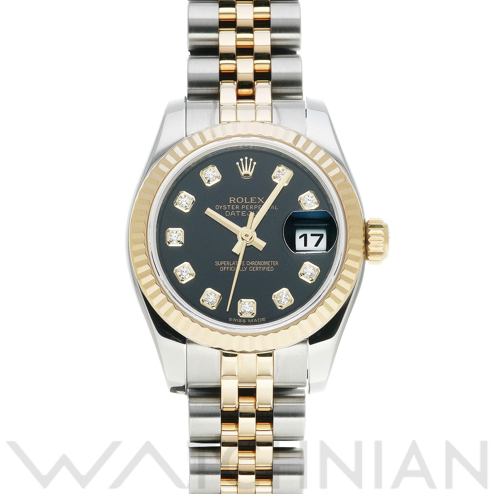 ロレックス デイトジャスト 26 179173G ブラック/ダイヤモンド