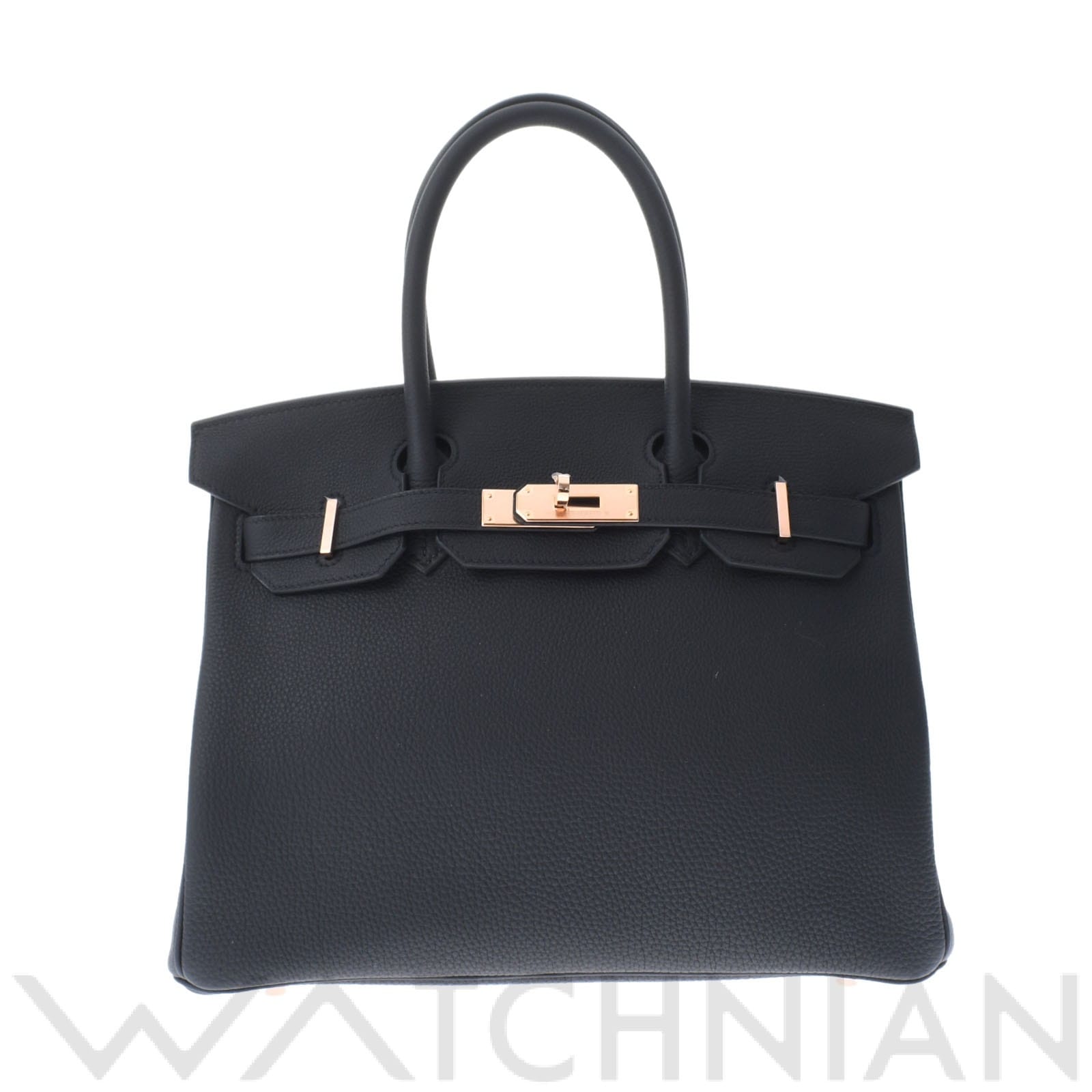 バーキン 30 黒/ローズゴールド金具 トゴ HERMES エルメス レディース 【新品】