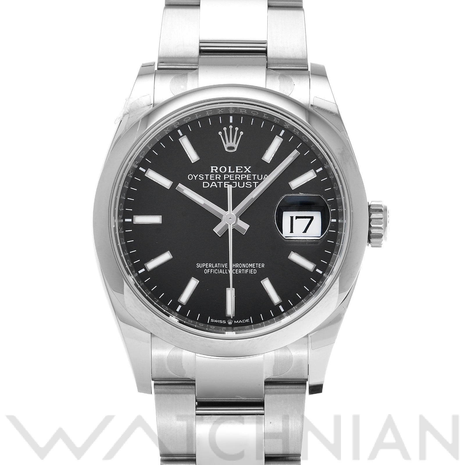 ロレックス デイトジャスト 36 126200 ブライトブラック メンズ 時計 【中古】【wristwatch】