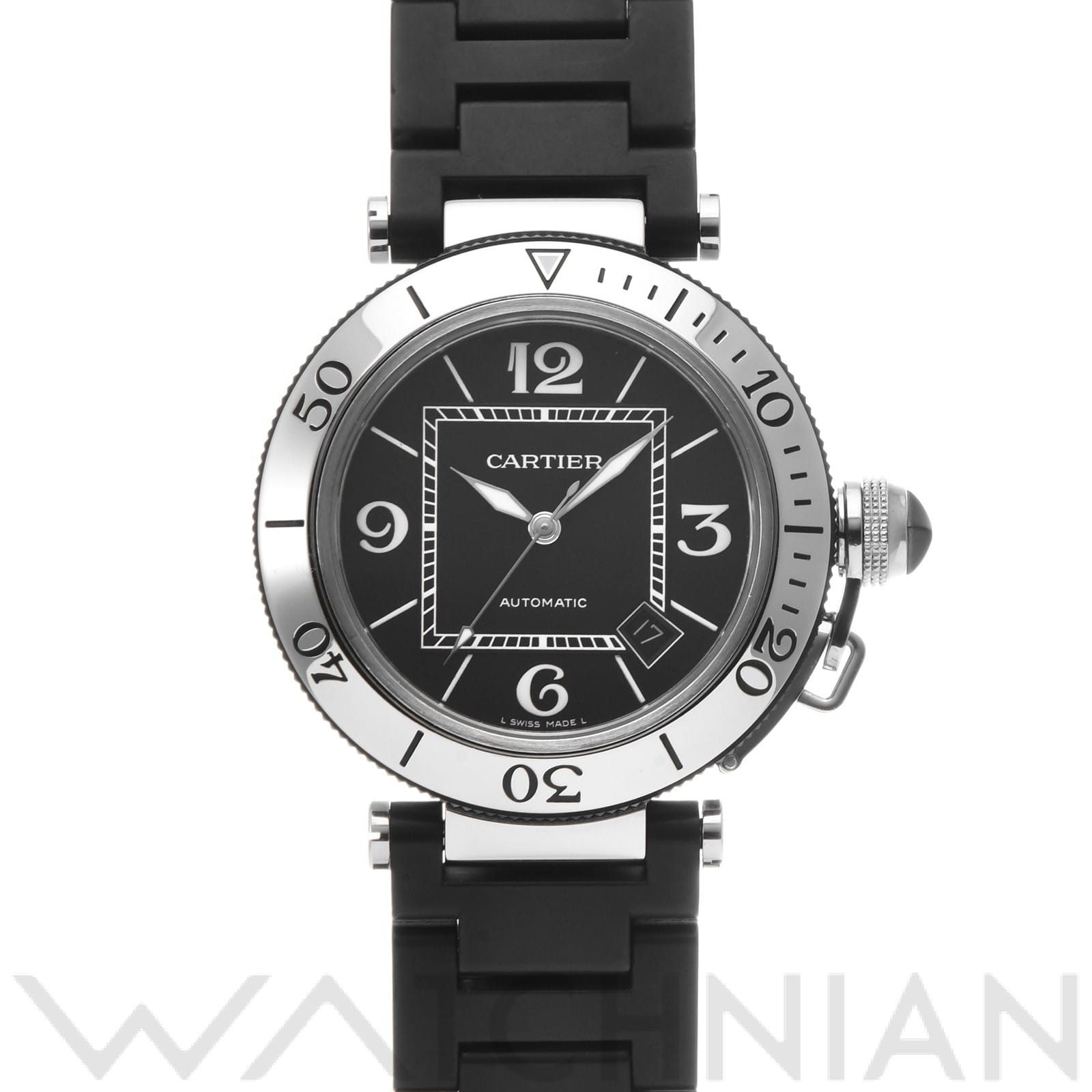 カルティエ / CARTIER パシャ シータイマー W31077U2 ブラック メンズ 時計 【中古】【wristwatch】