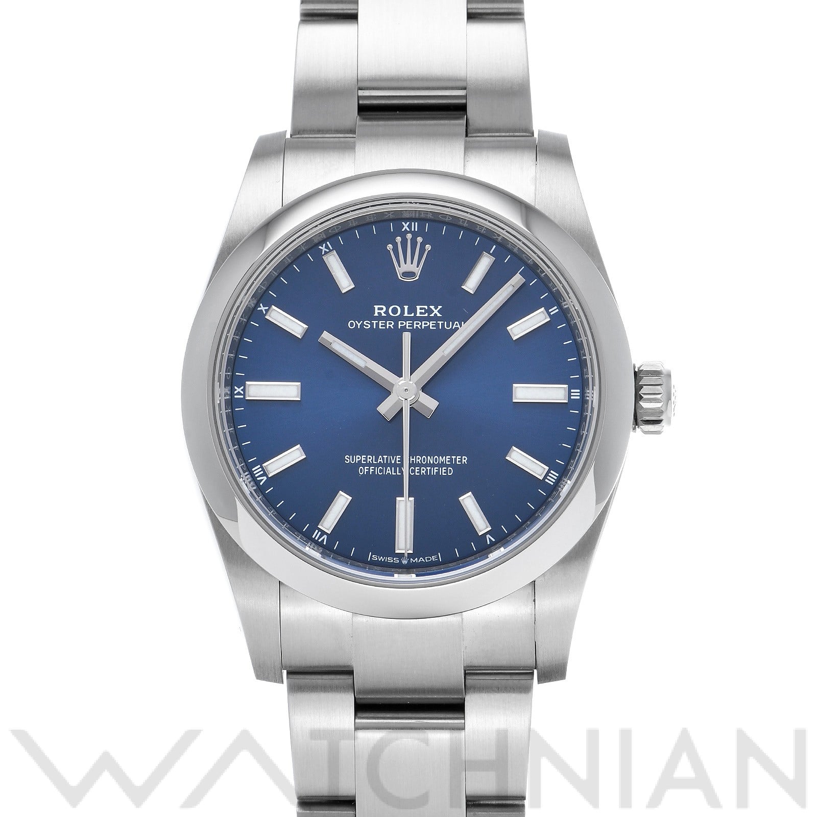 ロレックス オイスターパーペチュアル 34 124200 ブライトブルー ユニセックス 時計 【中古】【wristwatch】