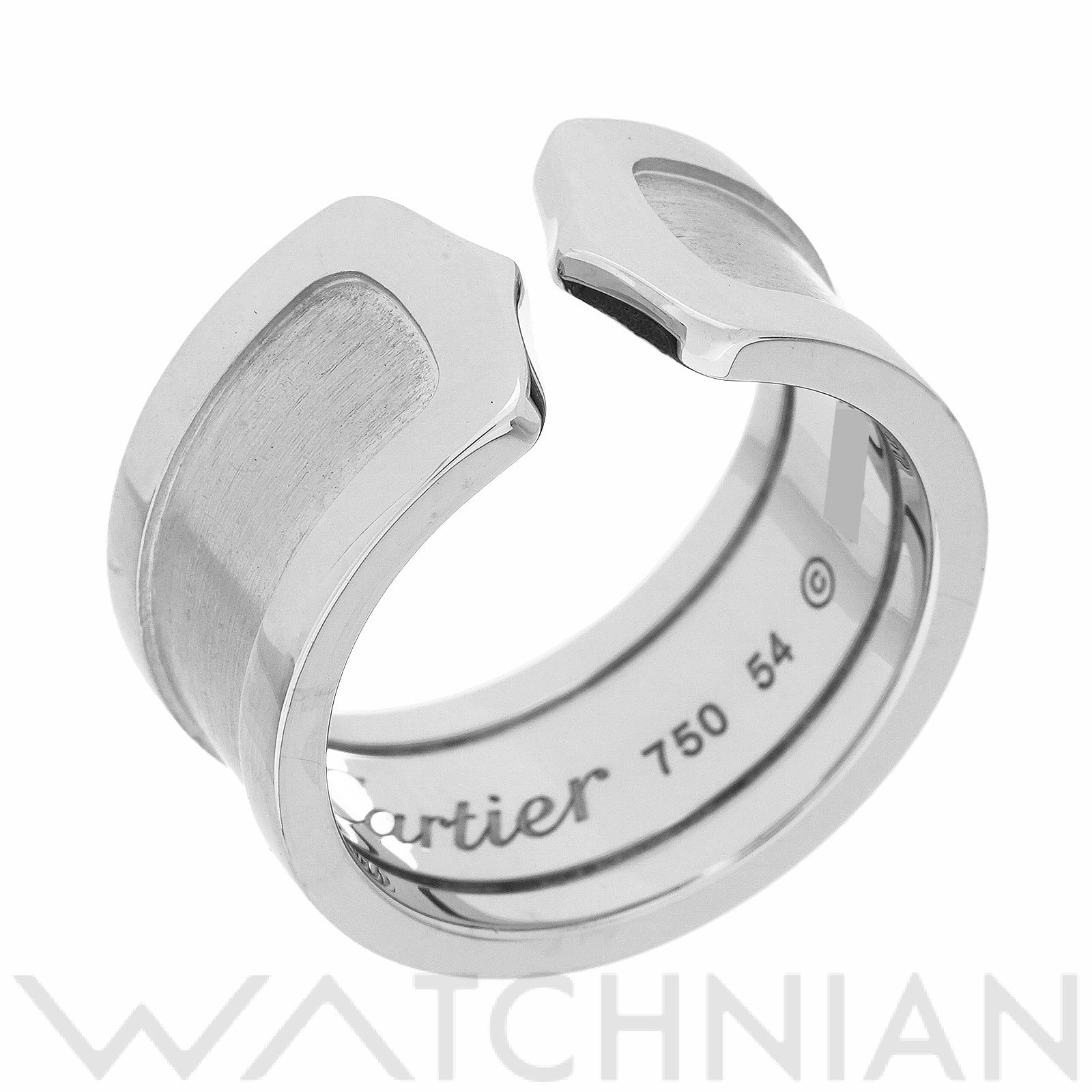 カルティエ C2 リング　#54(約13.5号) K18ホワイトゴールド WG レディース ジュエリー 【中古】【jewelry】