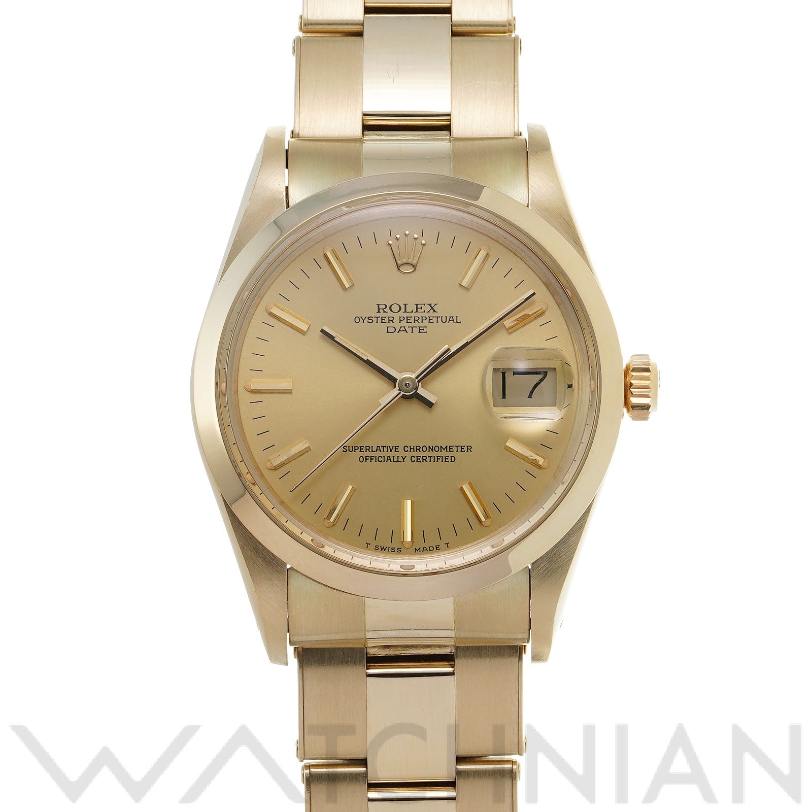 オイスターパーペチュアル デイト 15007 66番台(1981年頃製造) シャンパン ロレックス ROLEX メンズ 【中古】