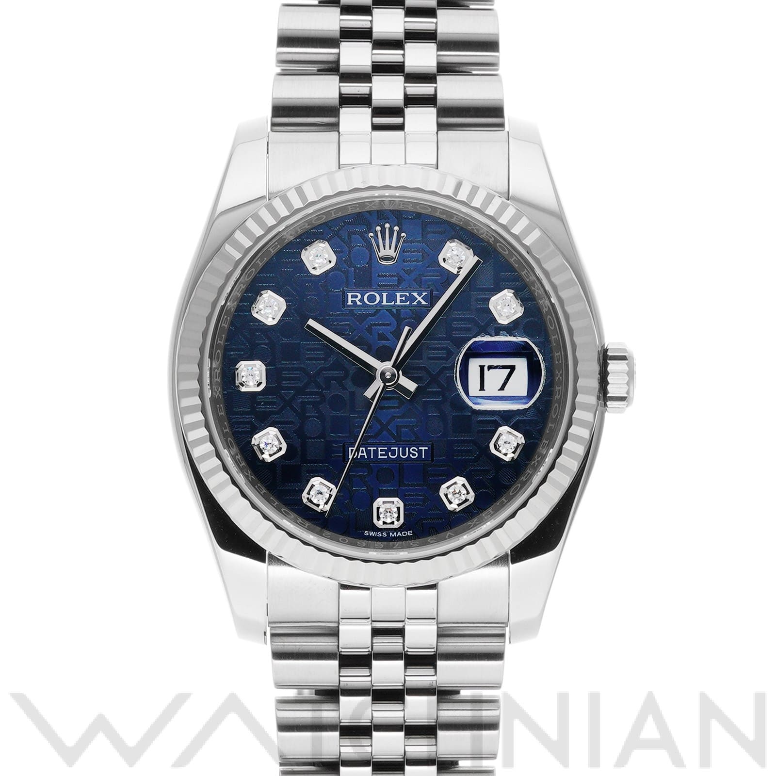 ロレックス デイトジャスト 36 116234G ブルーコンピュータ/ダイヤモンド メンズ 時計 【中古】【wristwatch】