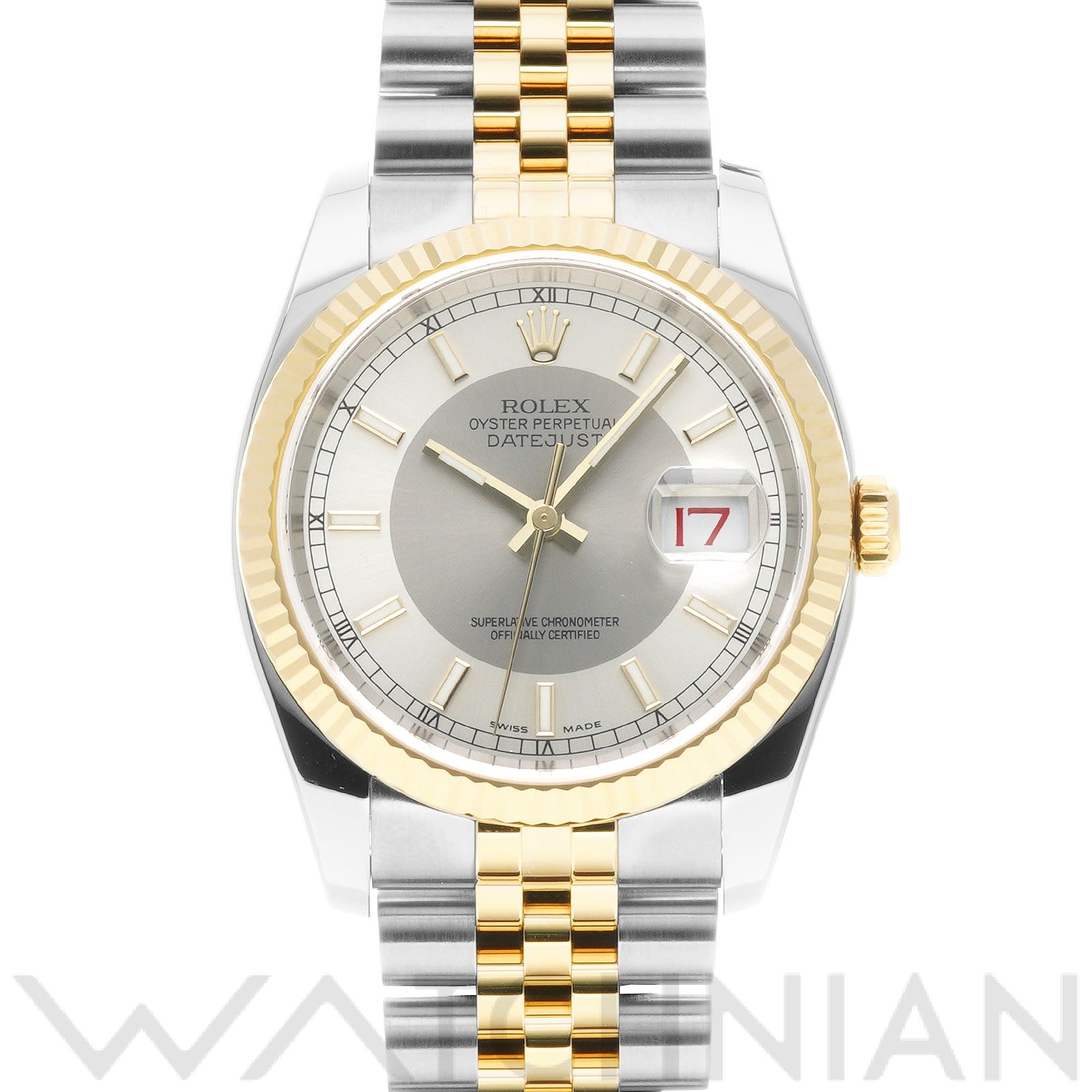 ロレックス デイトジャスト 36 116233 グレー/シルバー メンズ 時計 【中古】【wristwatch】