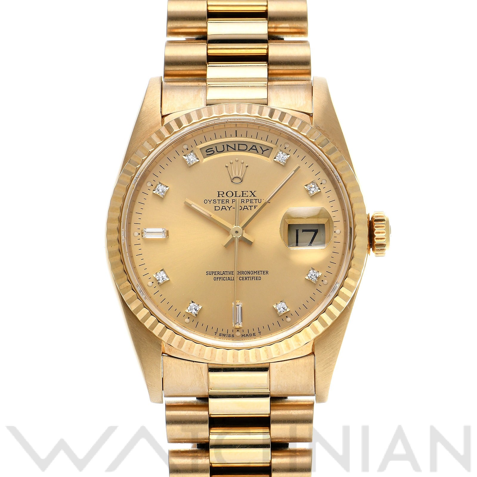 ロレックス デイデイト 36 18238A シャンパン/ダイヤモンド メンズ 時計 【中古】【wristwatch】