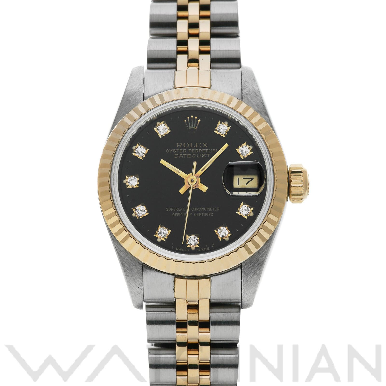 デイトジャスト 69173G C番(1992年頃製造) ブラック/ダイヤモンド ロレックス ROLEX レディース 【中古】