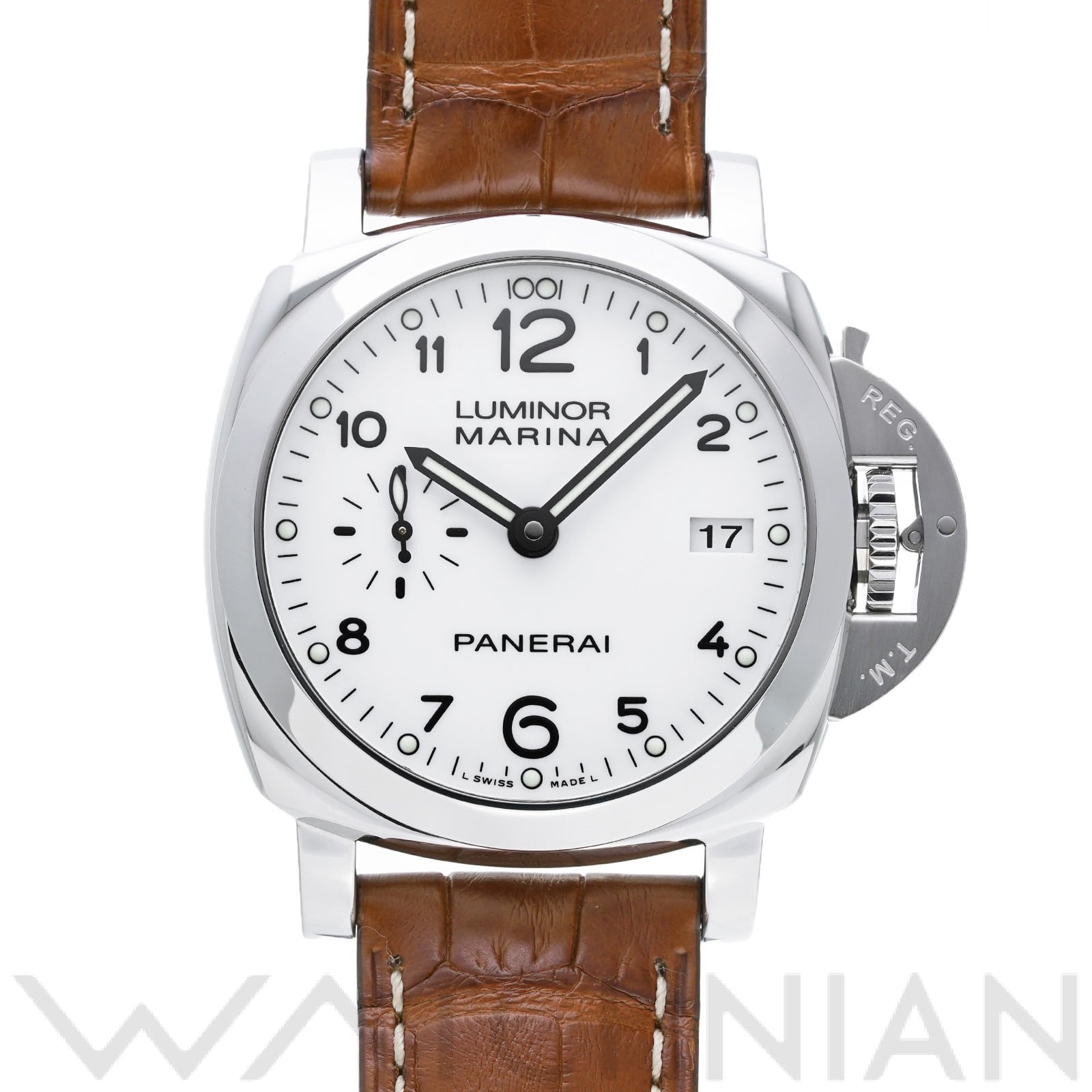 ルミノールマリーナ 1950 3デイズ アッチャイオ PAM00523 Q番(2014年製造) ホワイト パネライ OFFICINE PANERAI メンズ 【中古】