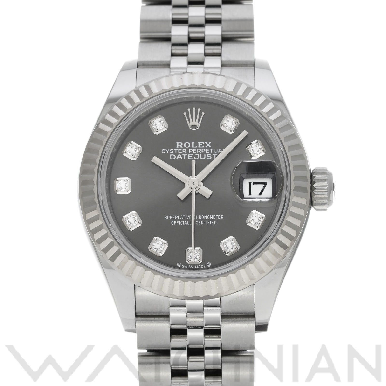 ロレックス レディ デイトジャスト 28 279174G ダークグレー/ダイヤモンド レディース 時計 【中古】【wristwatch】