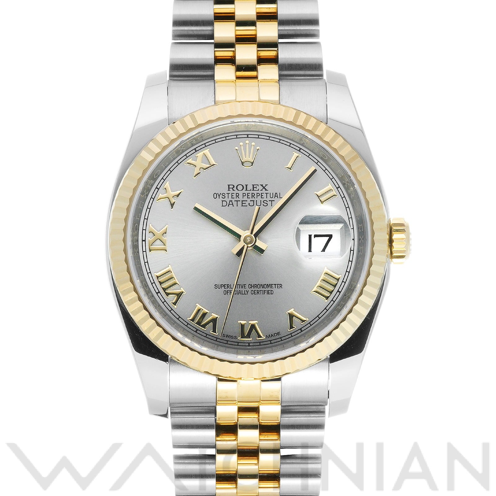 ロレックス デイトジャスト 36 116233 グレー メンズ 時計 【中古】【wristwatch】