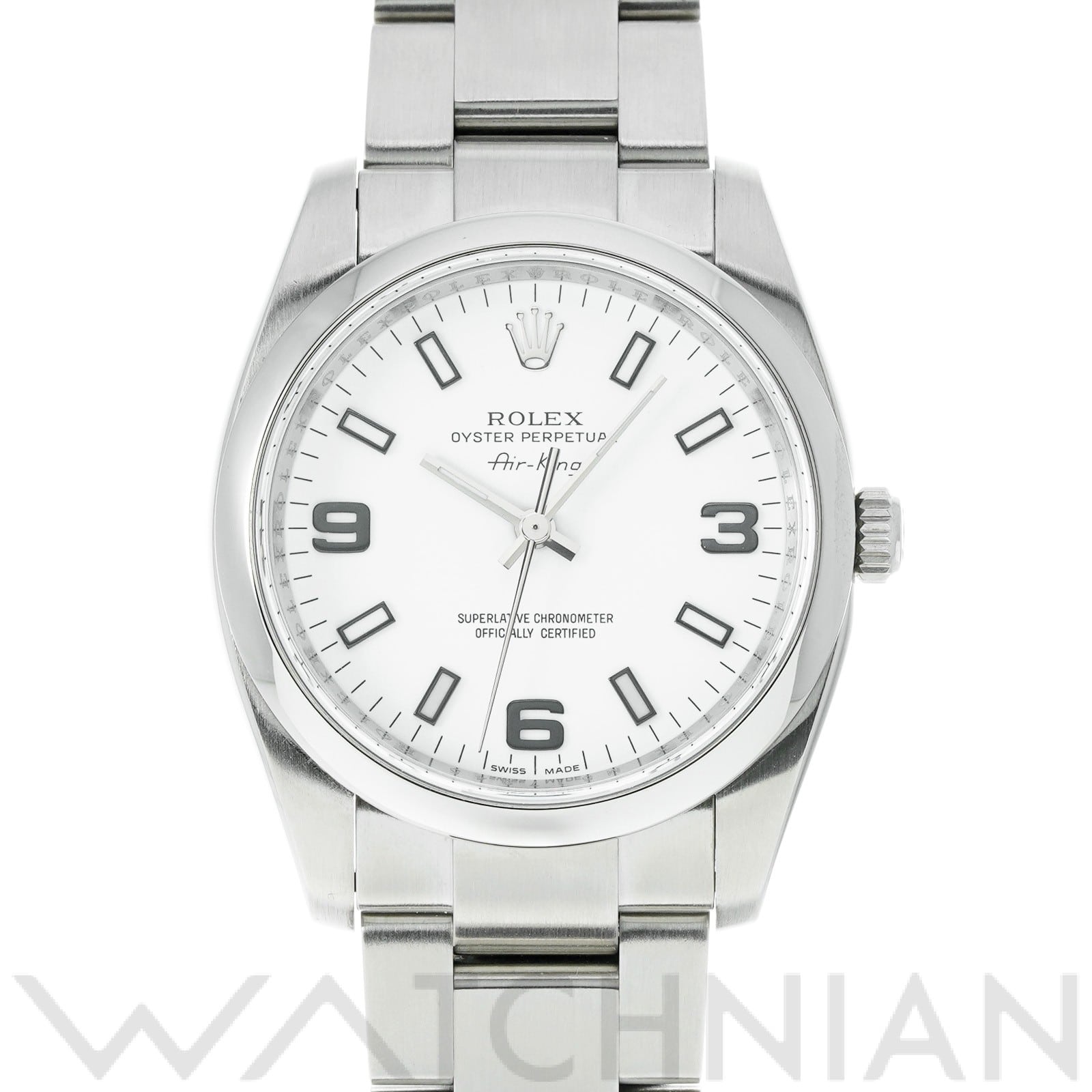 ロレックス エアキング 114200 ホワイト メンズ 時計 【中古】【wristwatch】