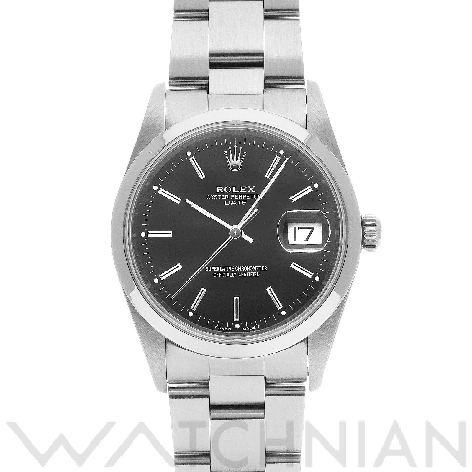 ロレックス オイスターパーペチュアル デイト 15200 ブラック メンズ 時計 【中古】【wristwatch】