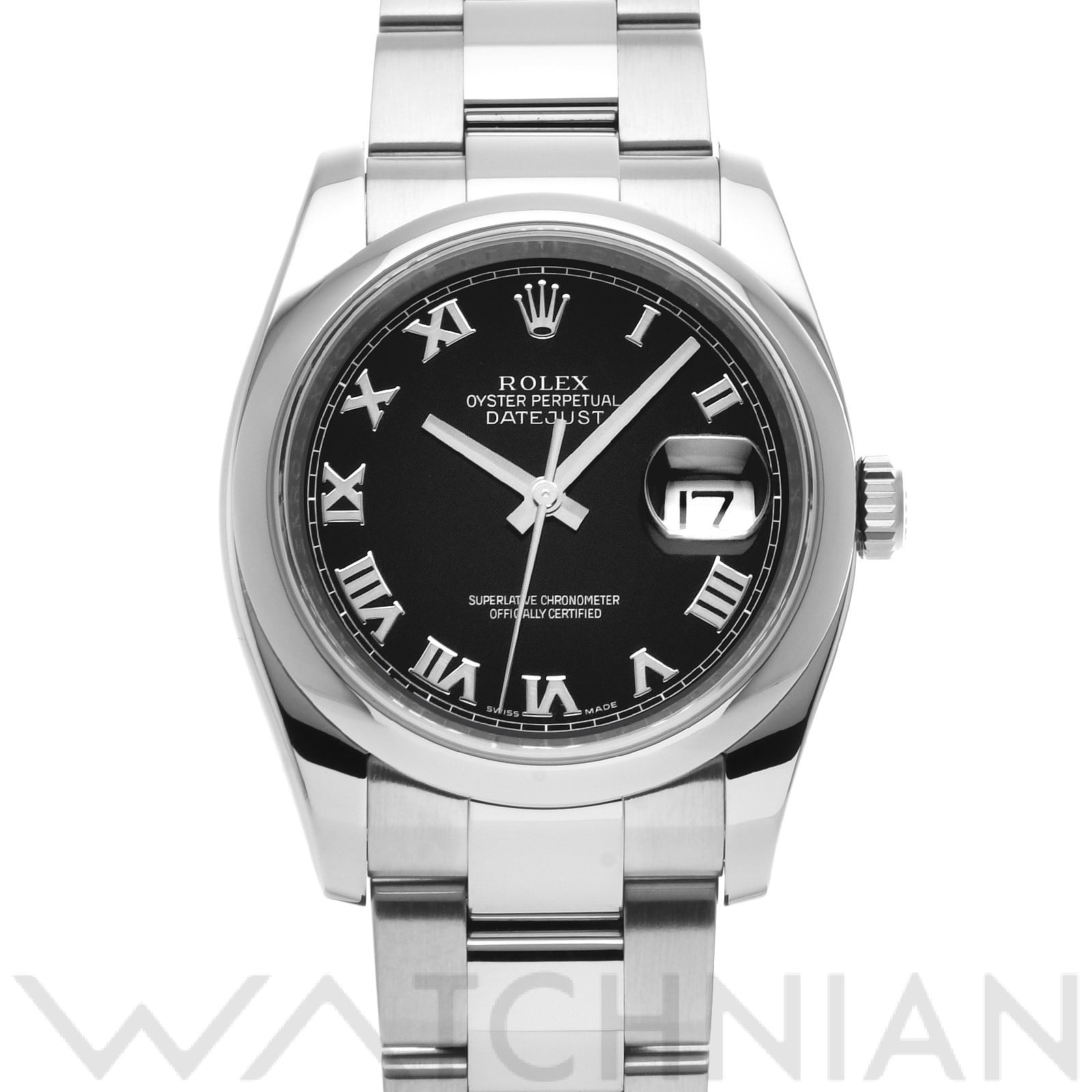 ロレックス デイトジャスト 36 116200 ブラック メンズ 時計 【中古】【wristwatch】