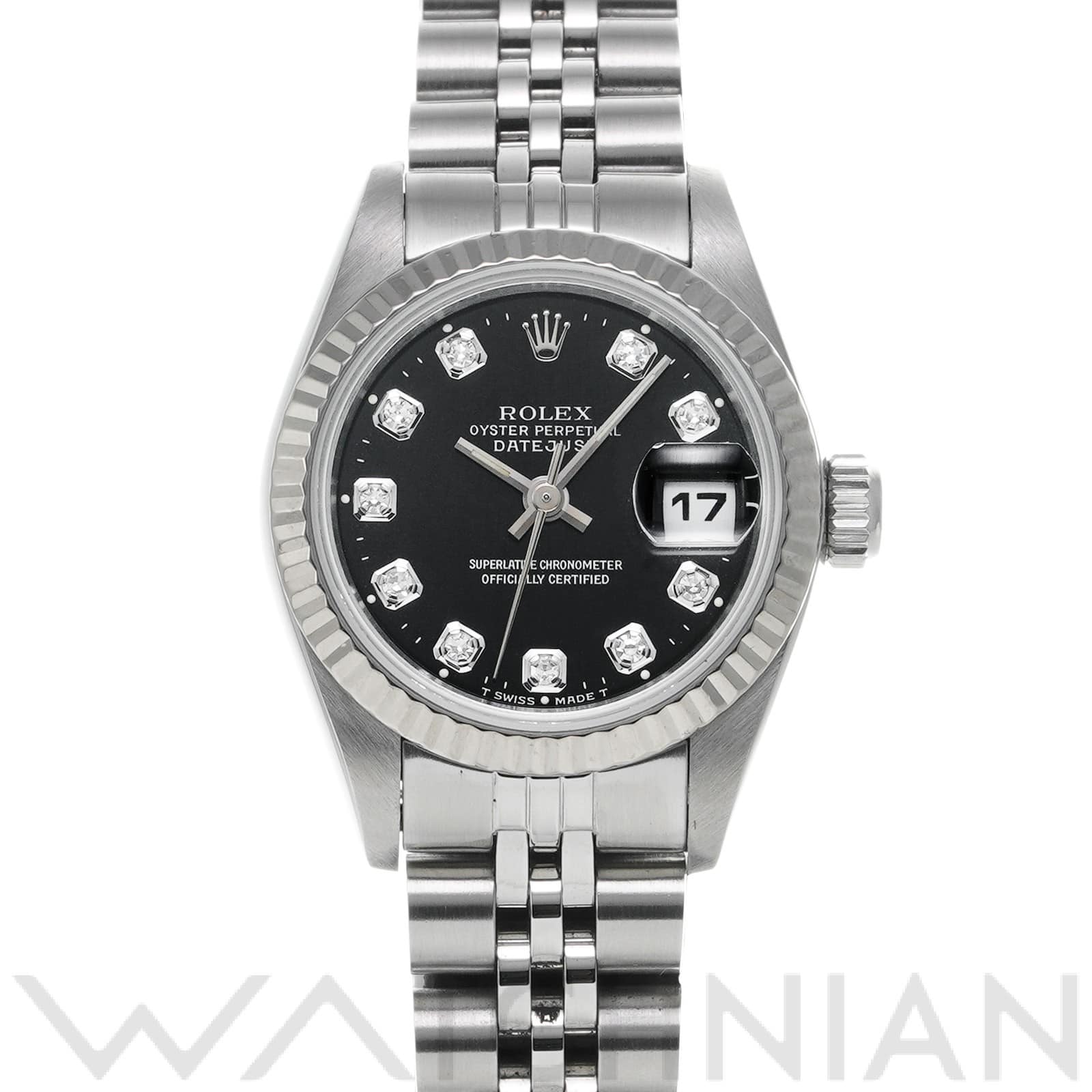 デイトジャスト 69174G W番(1995年頃製造) ブラック/ダイヤモンド ロレックス ROLEX レディース 【中古】