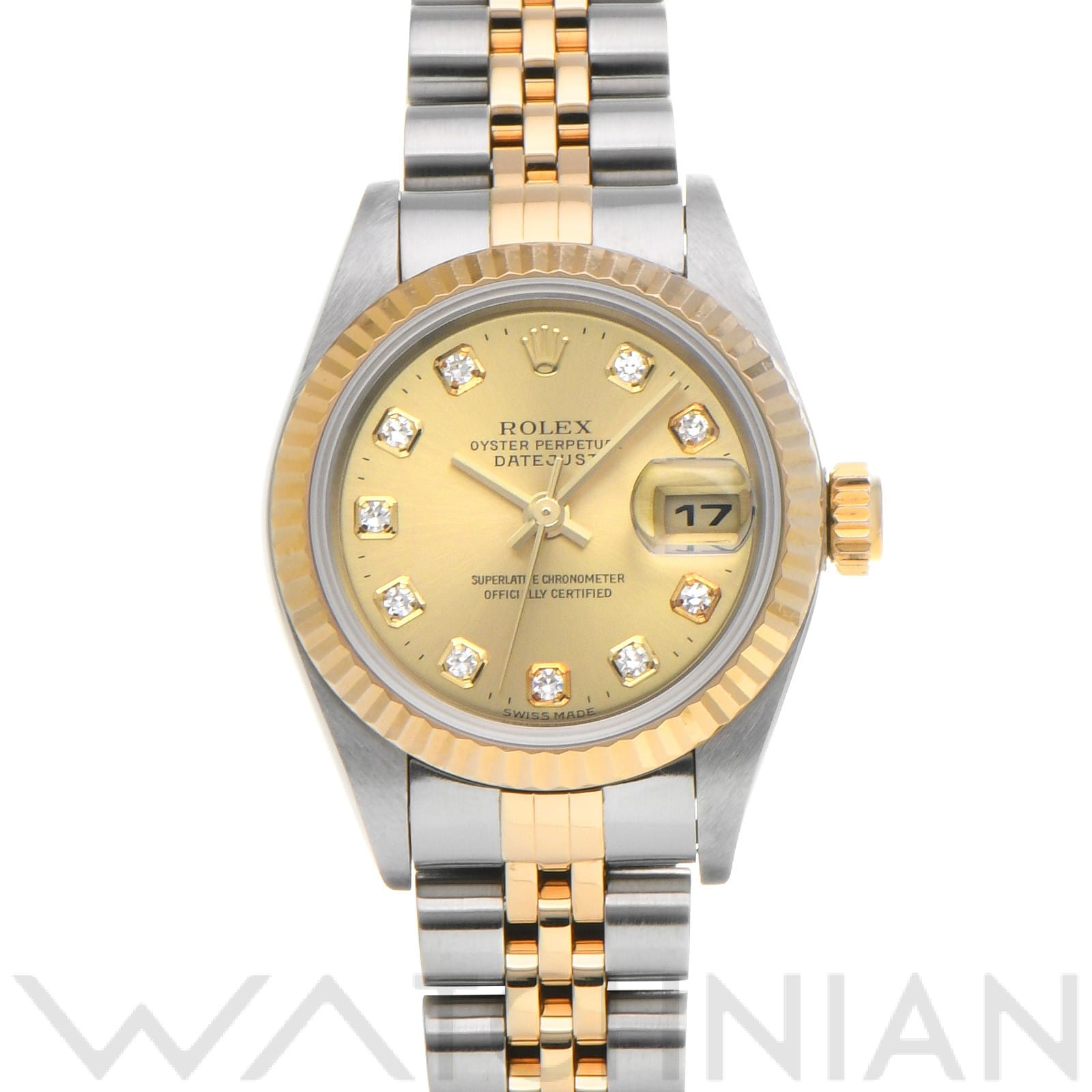 ロレックス デイトジャスト 26 79173G シャンパン/ダイヤモンド レディース 時計 【中古】【wristwatch】