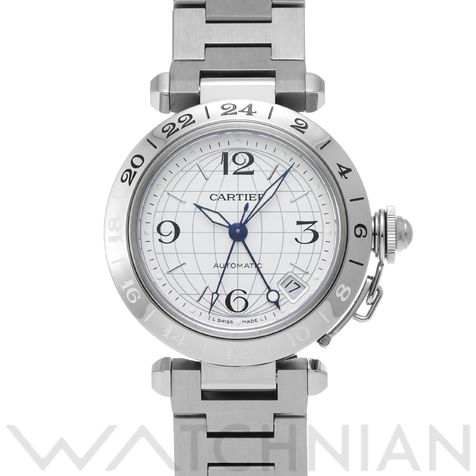 カルティエ / CARTIER パシャC メリディアン GMT W31078M7 シルバー ユニセックス 時計 【中古】【wristwatch】