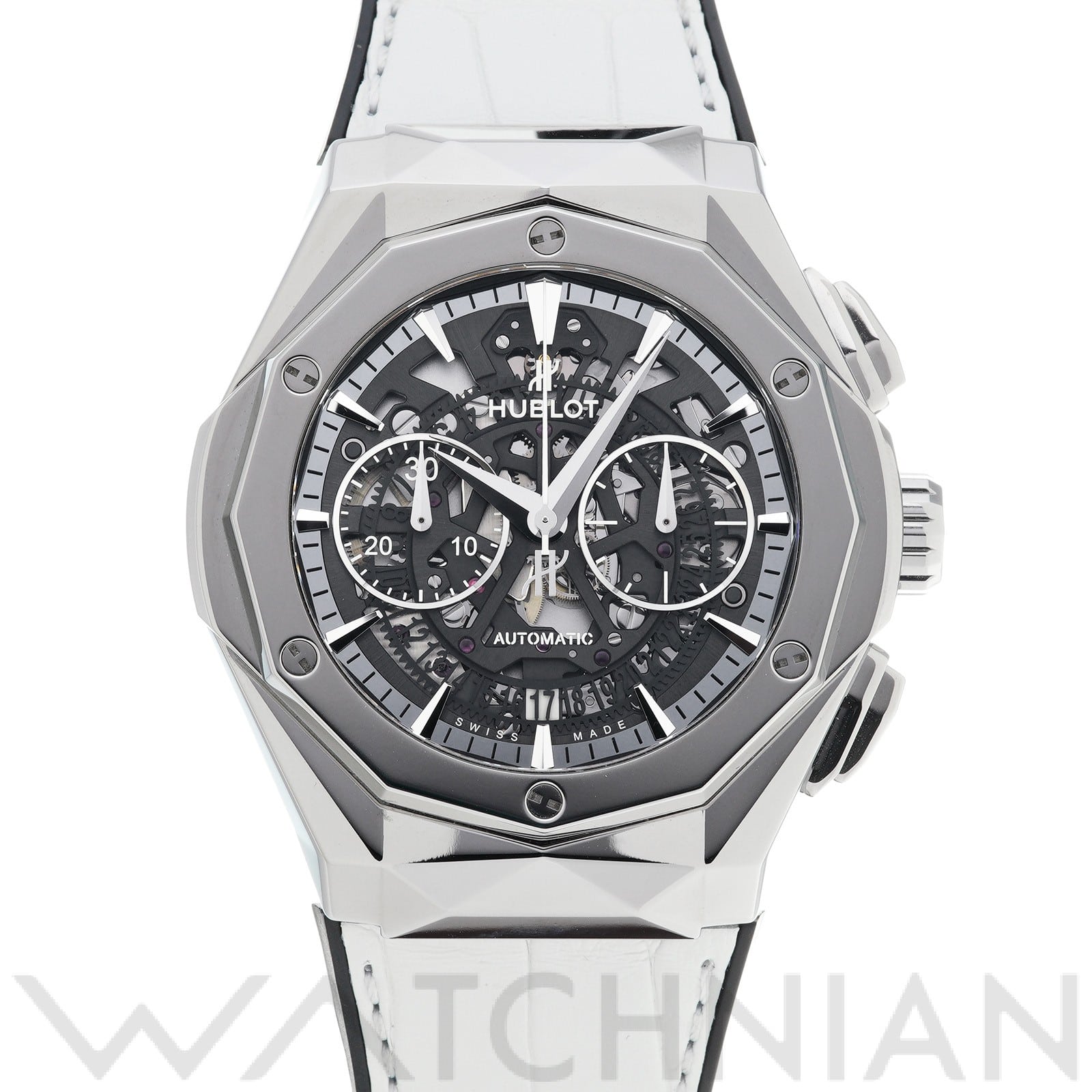 ウブロ / HUBLOT クラシックフュージョン アエロフュージョン クロノグラフ オーリンスキー チタニウム ホワイト 525.NX.0127.LR.JORL19 グレー/スケルトン メンズ 時計 【中古】【wristwatch】