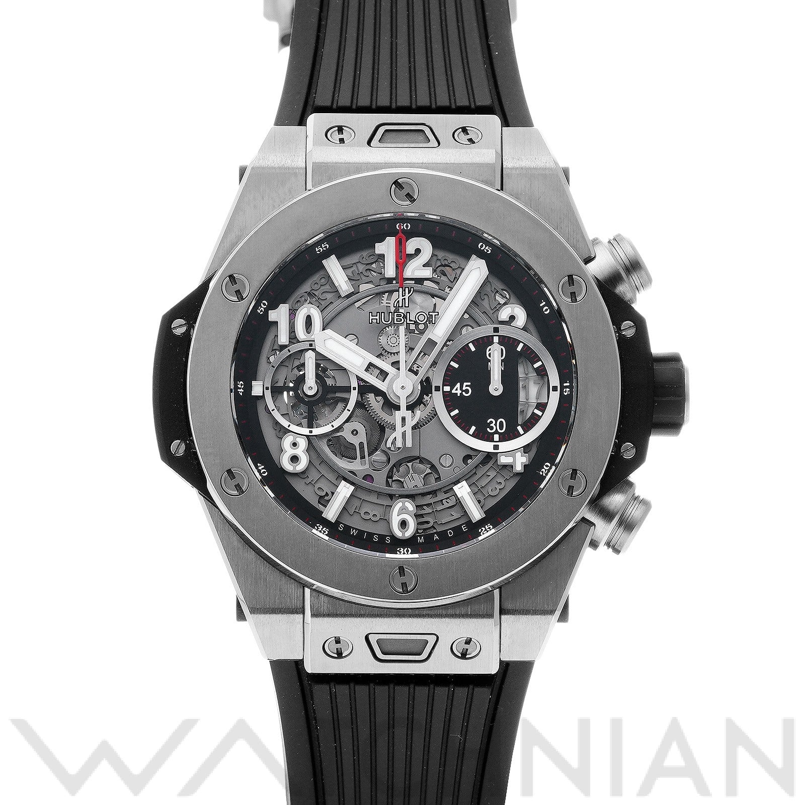 ビッグバン ウニコ チタニウム 441.NX.1170.RX マットブラックスケルトン ウブロ HUBLOT メンズ 【中古】