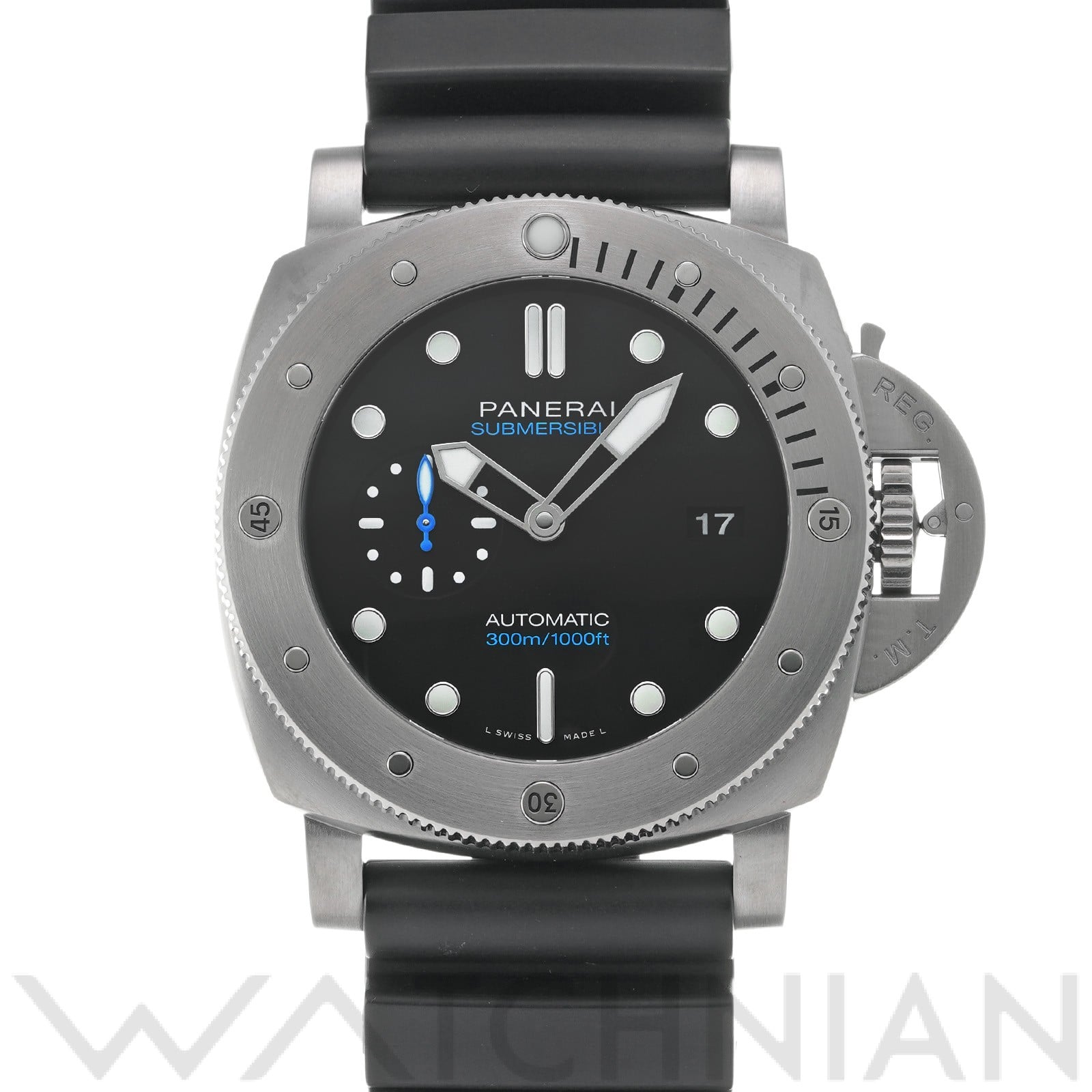 ルミノール 1950 サブマーシブル 3デイズ チタニオ PAM01305 V番(2019年製造) ブラック パネライ OFFICINE PANERAI メンズ 【中古】