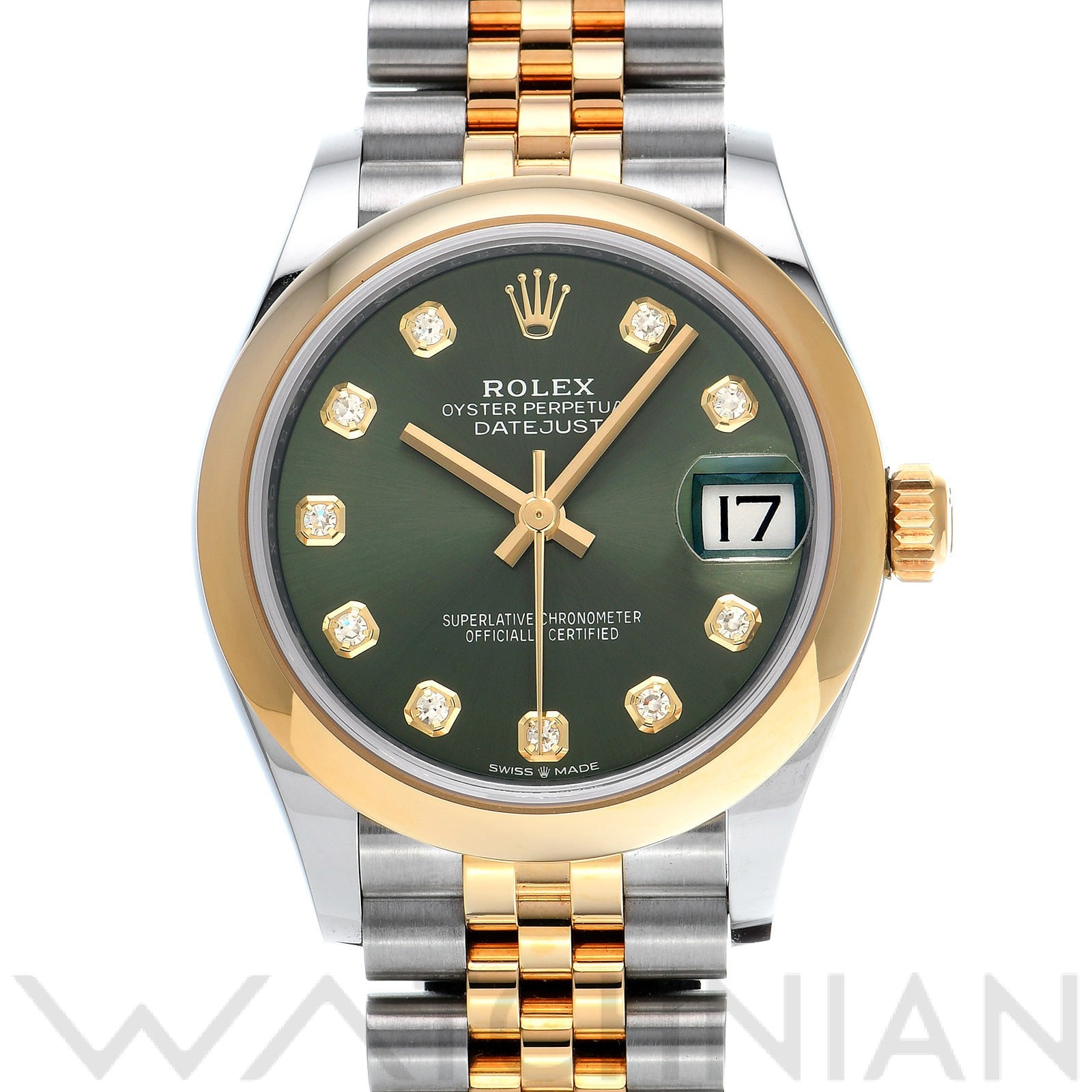 ロレックス デイトジャスト 31 278243G オリーブグリーン/ダイヤモンド ユニセックス 時計 【中古】【wristwatch】