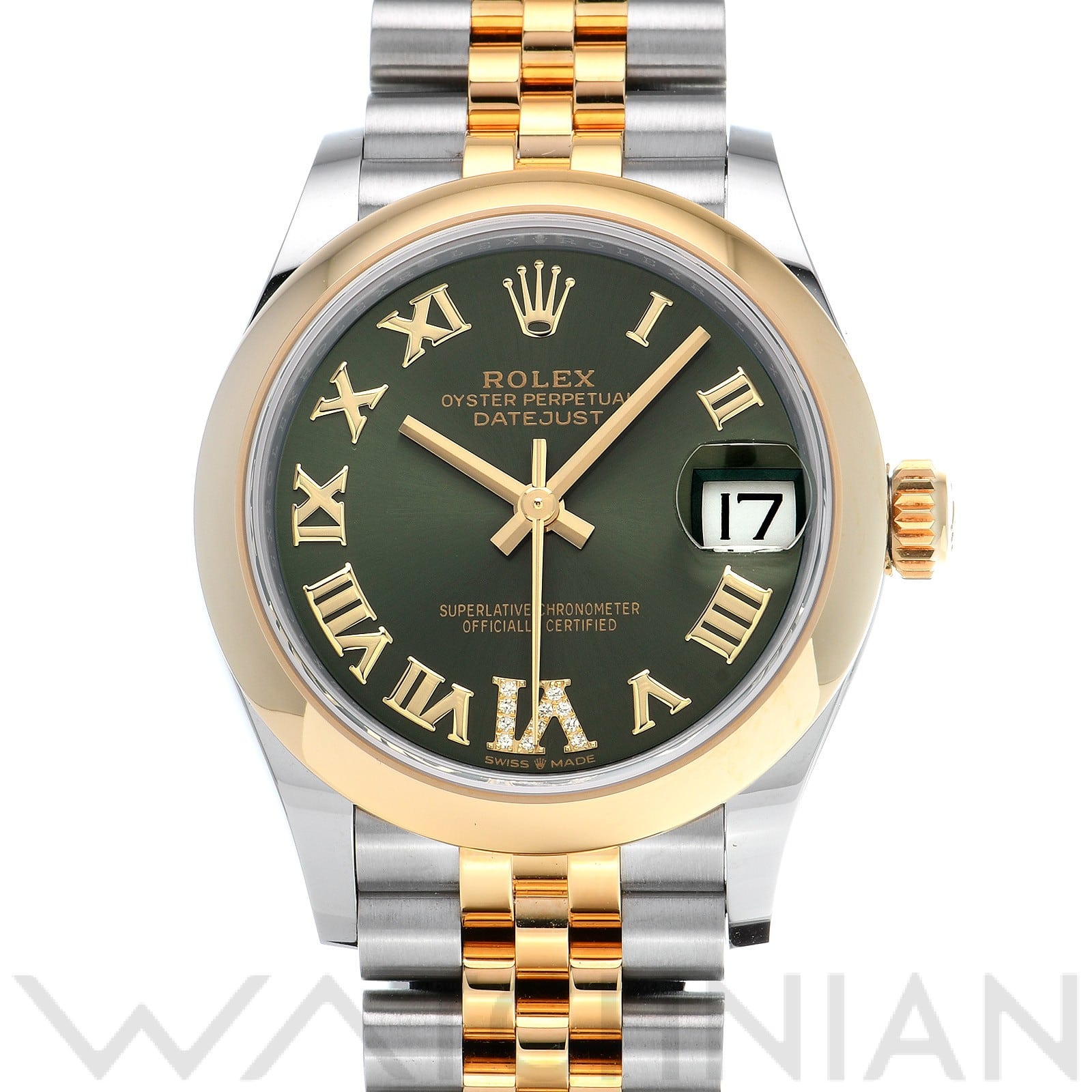 ロレックス デイトジャスト 31 278243 オリーブグリーン/ダイヤモンド ユニセックス 時計 【中古】【wristwatch】