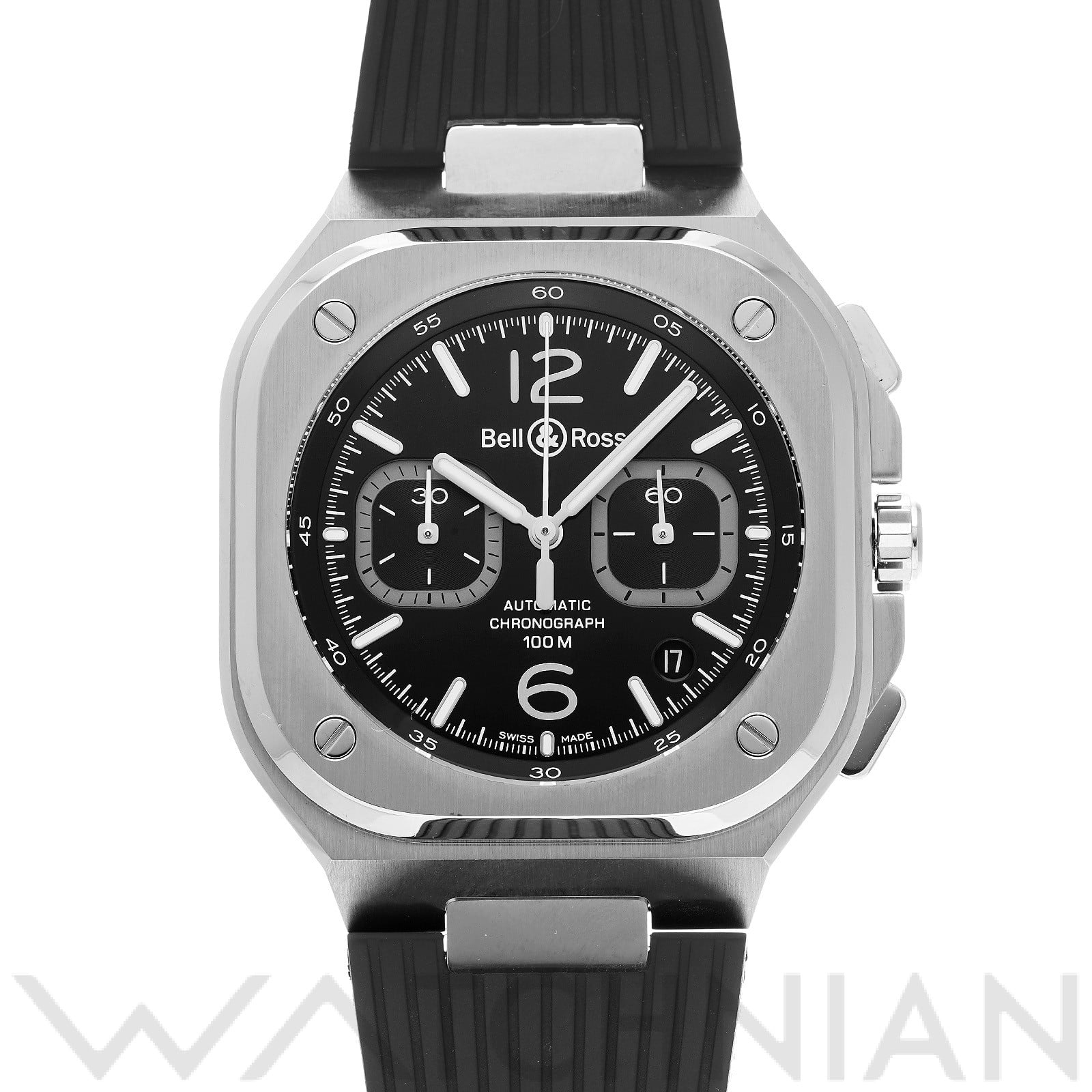 BR 05 クロノ ブラックスチール BR05C-BL-ST/SRB ブラック ベル＆ロス Bell＆Ross メンズ 【中古】