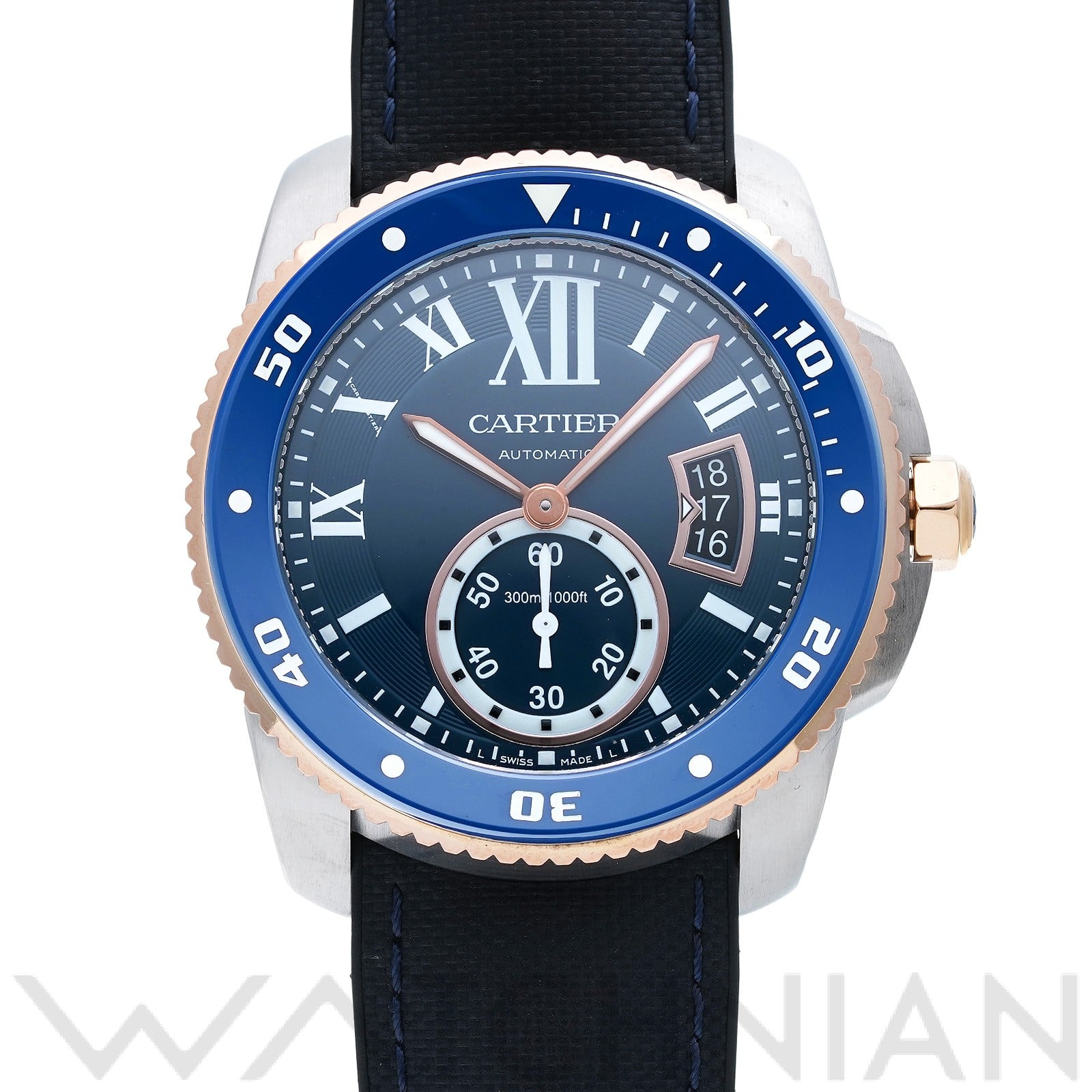 カリブル ドゥ カルティエ ダイバー W2CA0008 ブルー カルティエ CARTIER メンズ 【中古】
