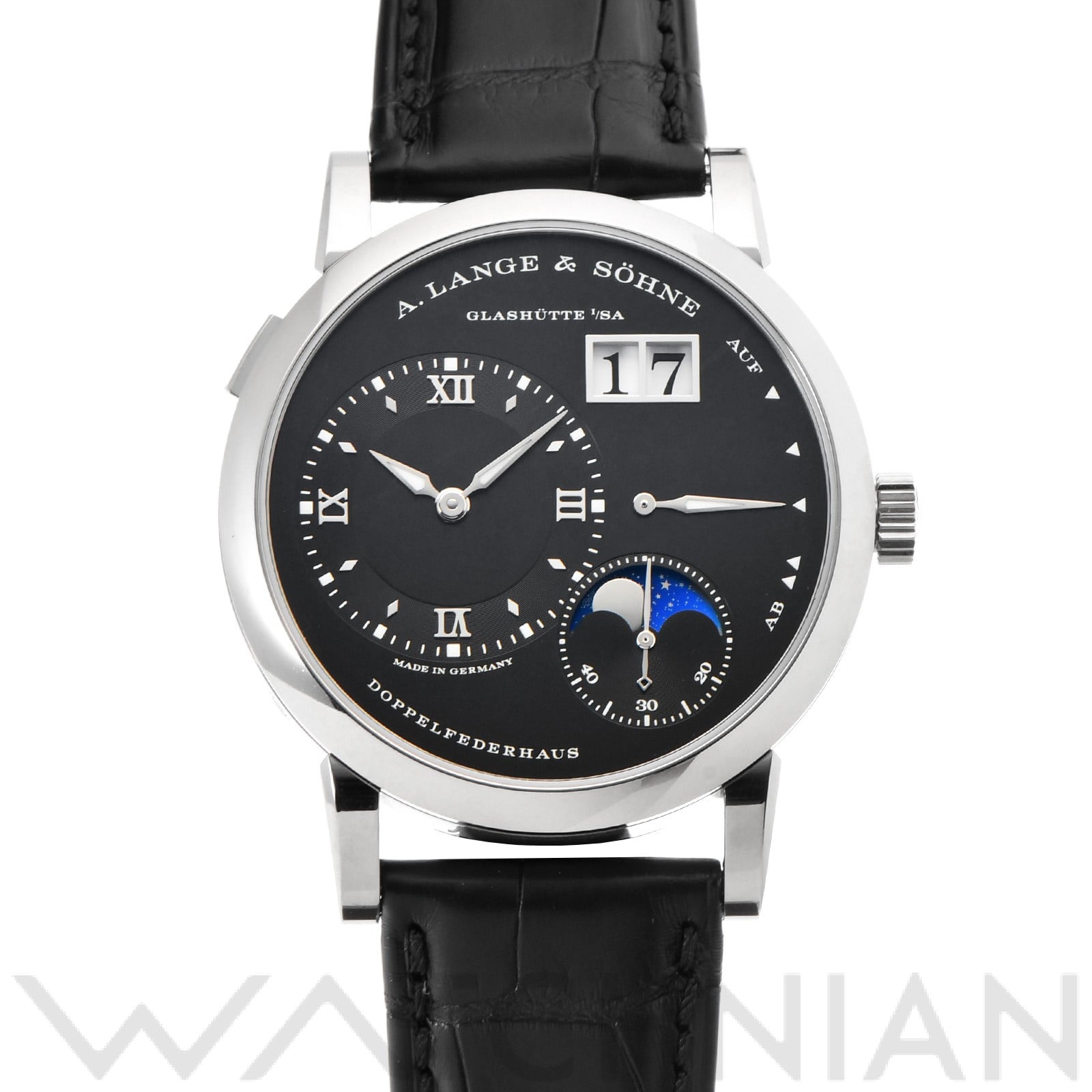ランゲ1 ムーンフェイズ 192.029 ブラック ランゲ&ゾーネ A. Lange & Sohne メンズ 【中古】