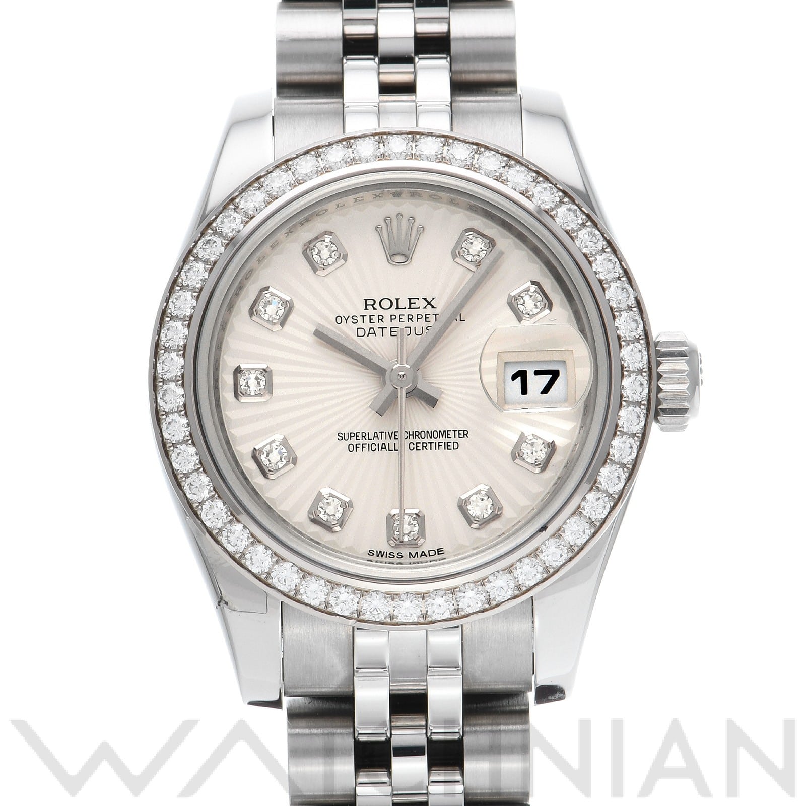 ロレックス レディ デイトジャスト 26 179384G シルバー/サンビーム/ダイヤモンド レディース 時計 【中古】【wristwatch】